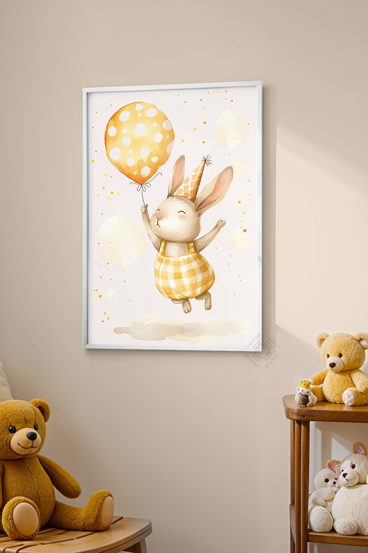 Çocuk Odası, Bebek Odası Beyaz Çerçeveli Poster, Tablo No:58