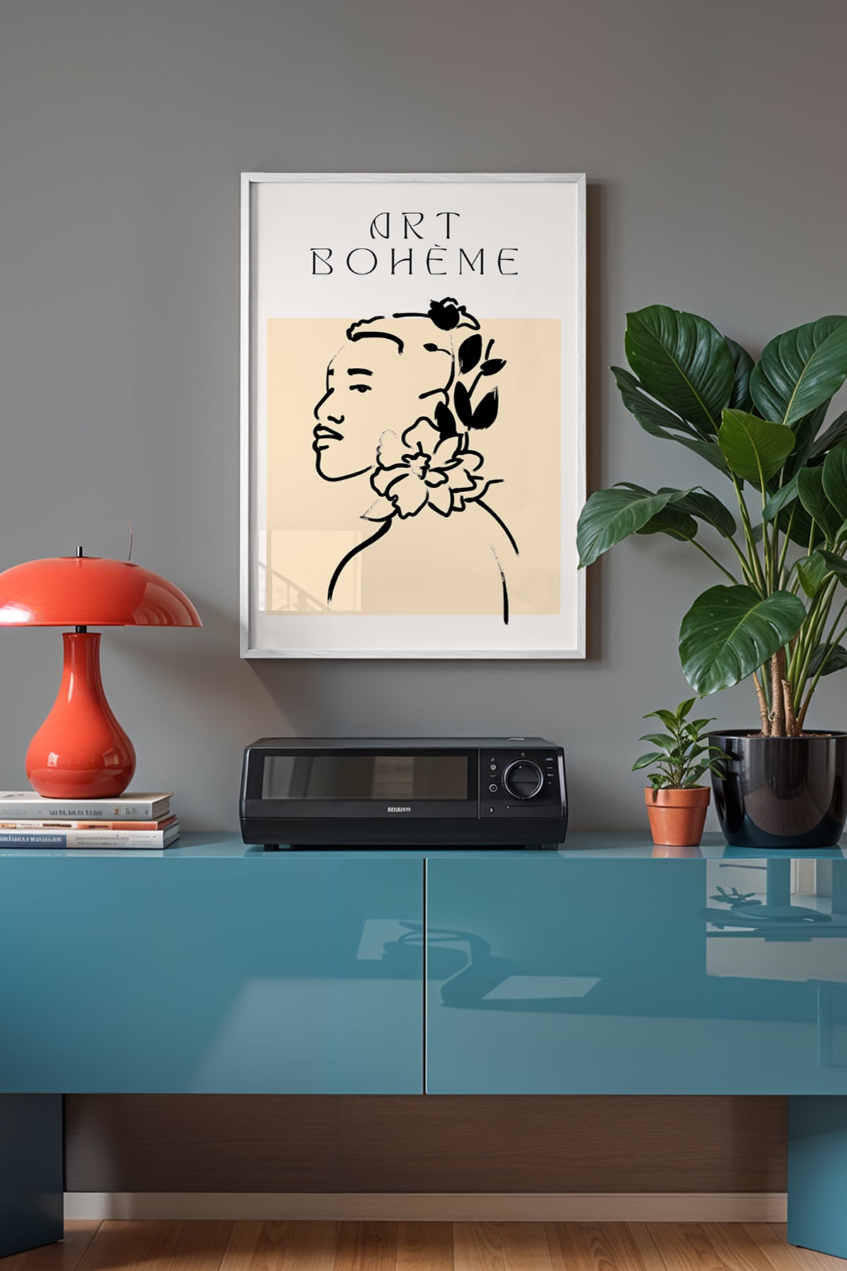 Bohemian Serisi Beyaz Çerçeveli Poster, Tablo No:98