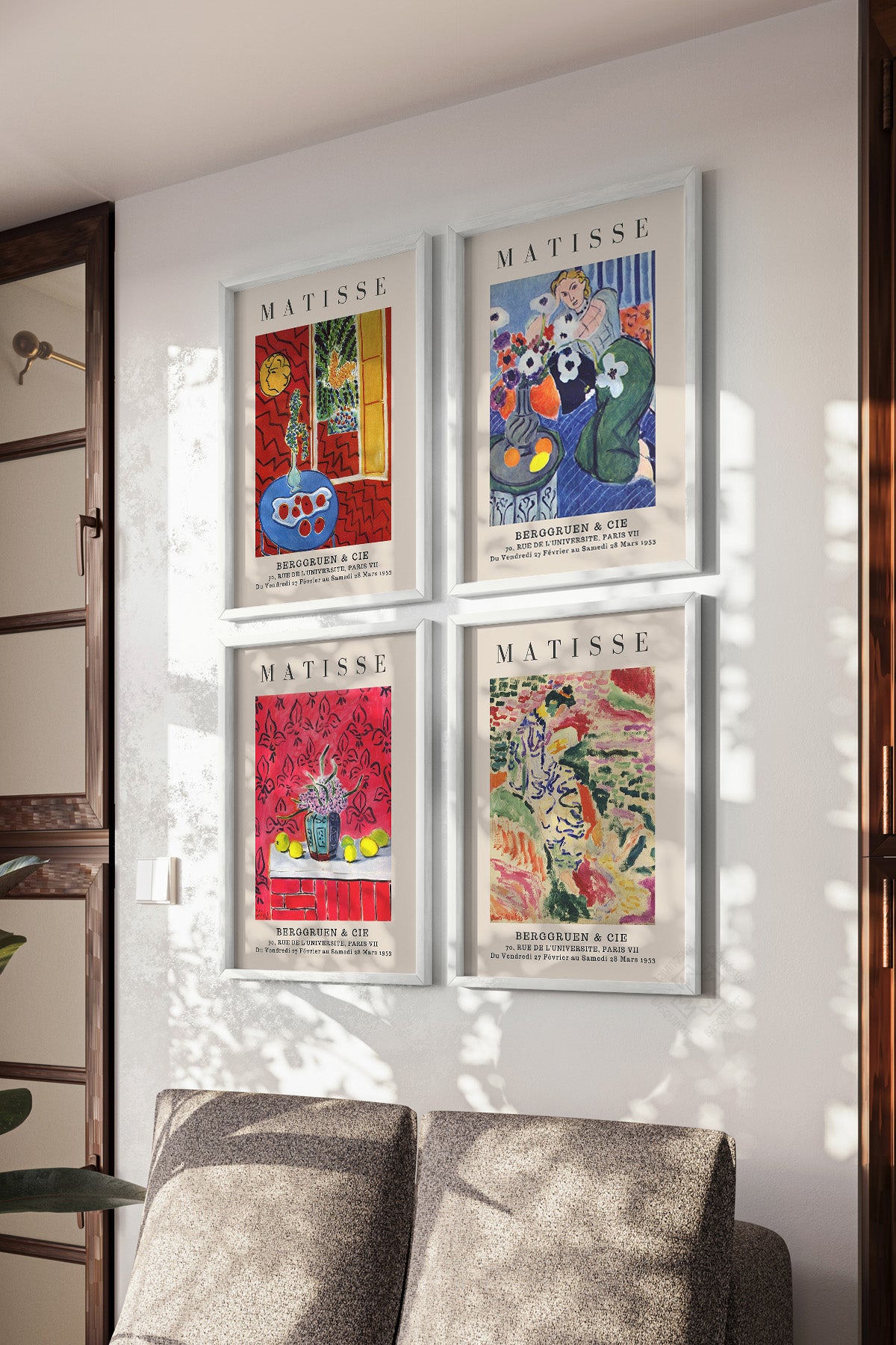 Matisse 4'lü Beyaz Çerçeveli Poster, Tablo Seti No:54