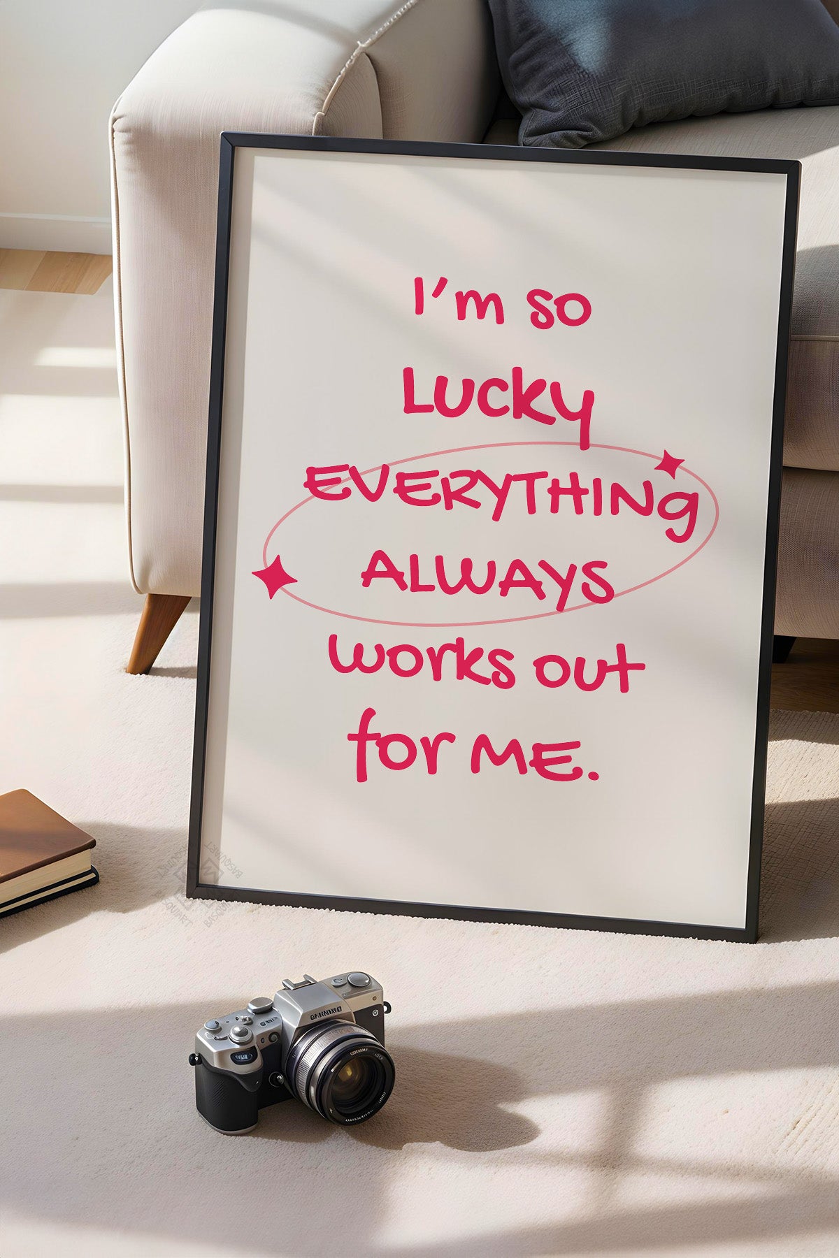 Lucky You Serisi Siyah Çerçeveli Poster, Tablo Duvar Dekoru No:89