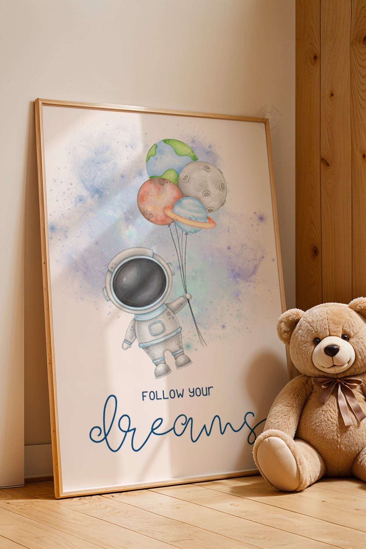 Çocuk Odası, Bebek Odası Ahşap Çerçeveli Poster, Tablo No:29