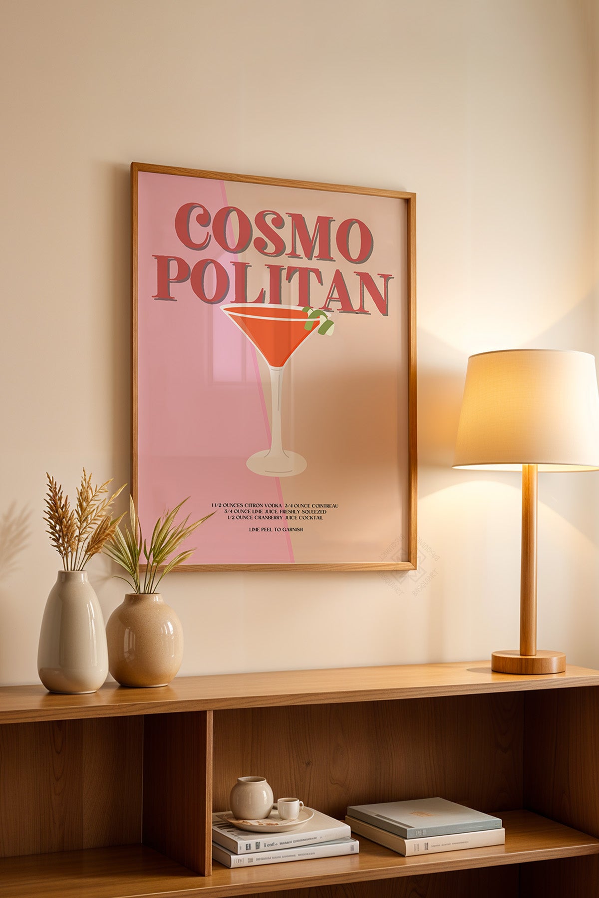 Kokteyl Serisi Ahşap Çerçeveli Poster, Tablo, Cafe, Restoran, Mutfak Duvar Dekoru No:53