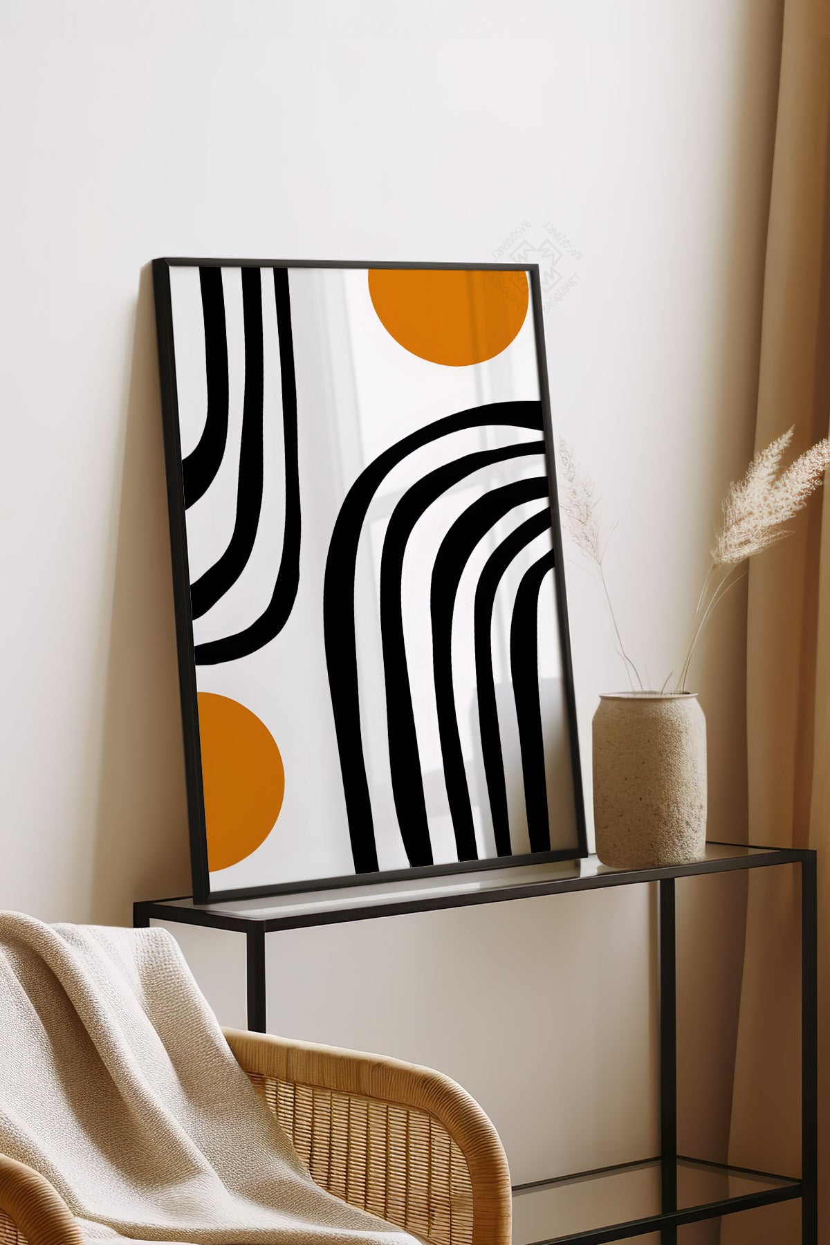 Bauhaus Serisi Siyah Çerçeveli Poster, Tablo No:105