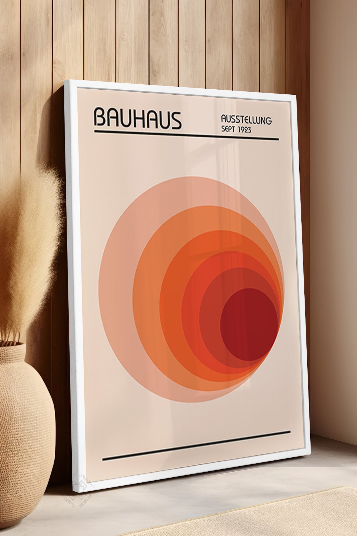 Bauhaus Serisi Beyaz Çerçeveli Poster, Tablo No:26
