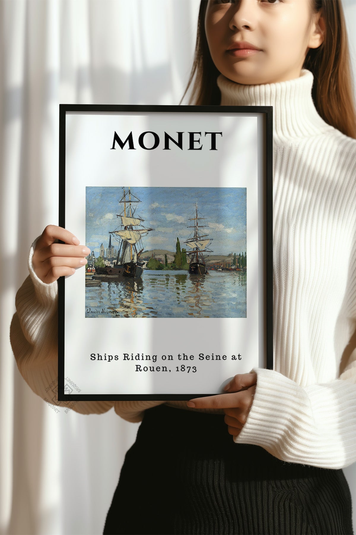 Claude Monet Serisi Siyah Çerçeveli Poster, Tablo Duvar Dekoru No:24