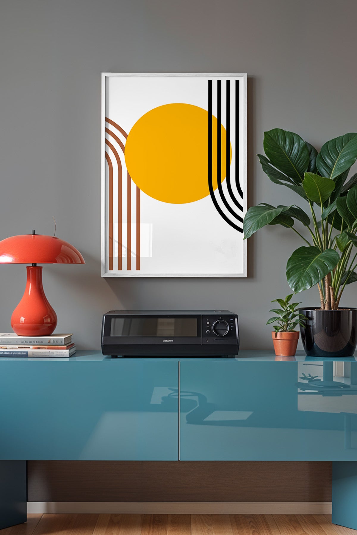 Bauhaus Serisi Beyaz Çerçeveli Poster, Tablo No:101
