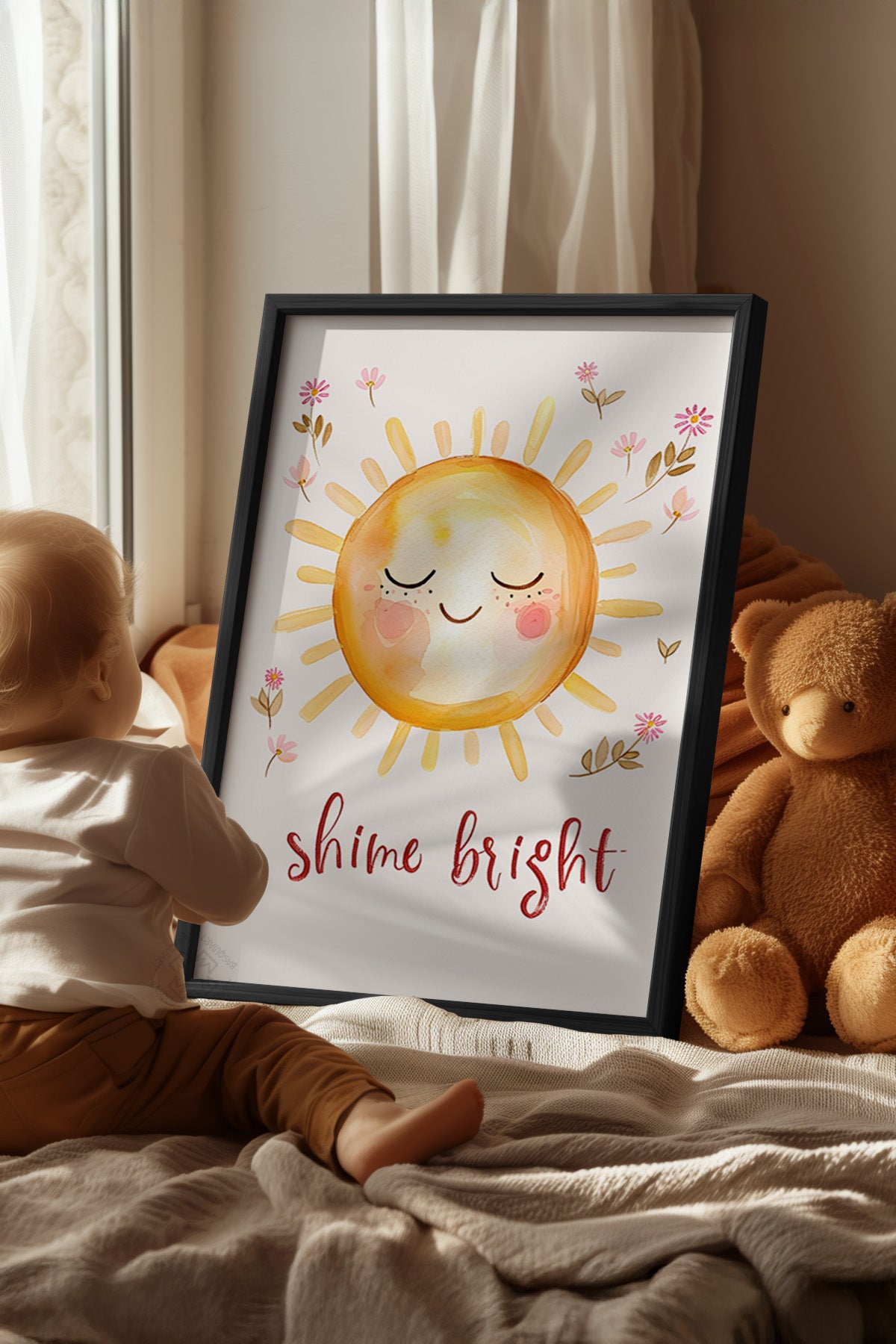 Çocuk Odası, Bebek Odası Siyah Çerçeveli Poster, Tablo No:89