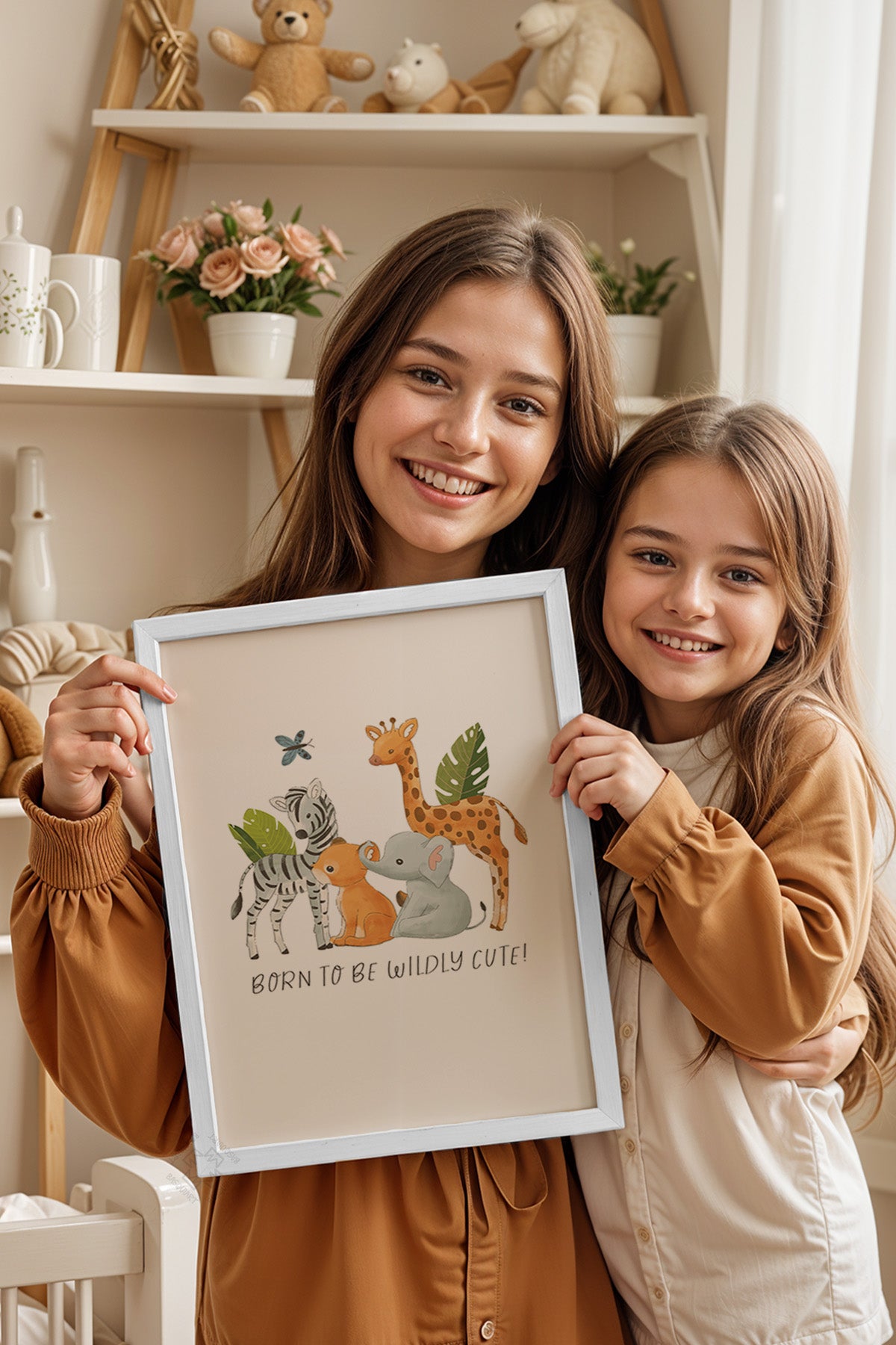 Çocuk Odası, Bebek Odası Beyaz Çerçeveli Poster, Tablo No:98