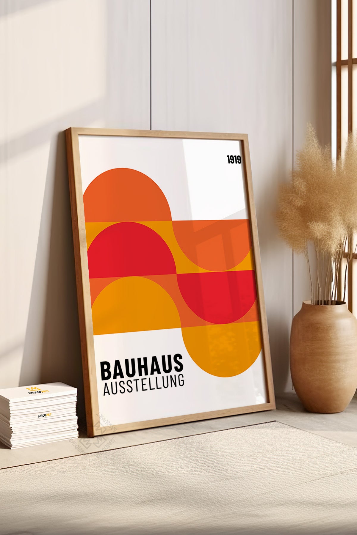 Bauhaus Serisi Ahşap Çerçeveli Poster, Tablo No:86