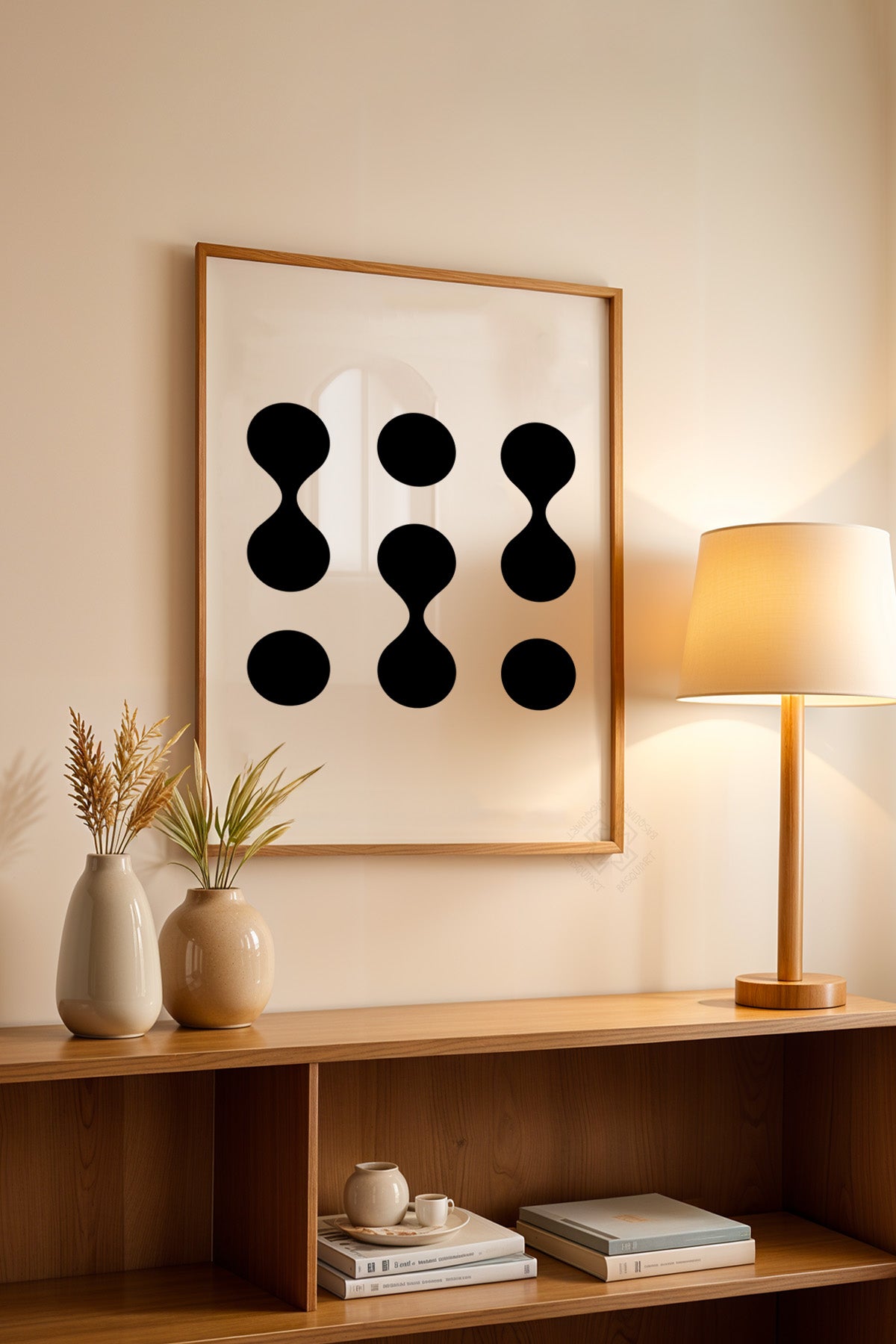 Bauhaus Serisi Ahşap Çerçeveli Poster, Tablo No:47
