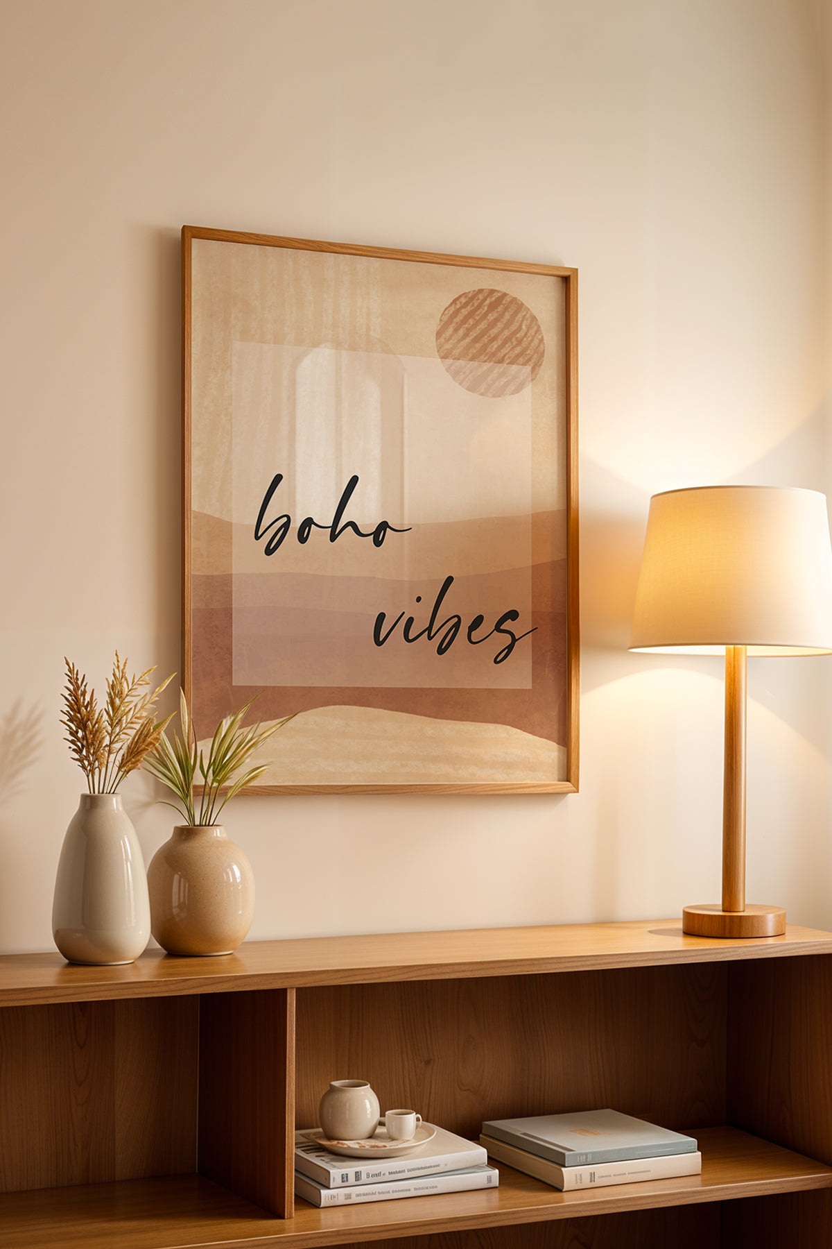 Bohemian Serisi Ahşap Çerçeveli Poster, Tablo No:5