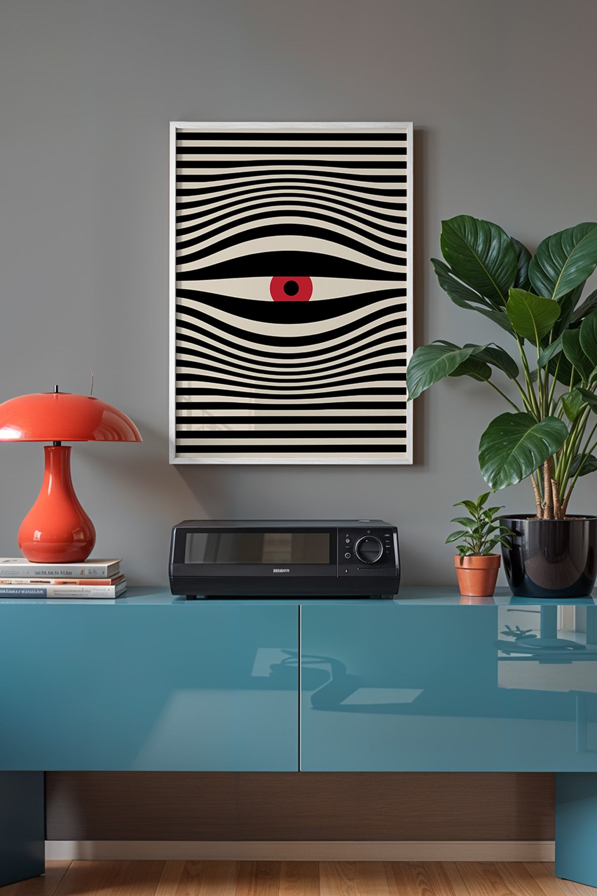 Bauhaus Serisi Beyaz Çerçeveli Poster, Tablo No:33
