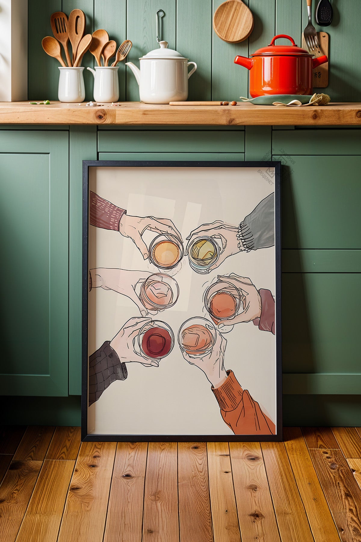 Kokteyl Serisi Siyah Çerçeveli Poster, Tablo, Cafe, Restoran, Mutfak Duvar Dekoru No:37