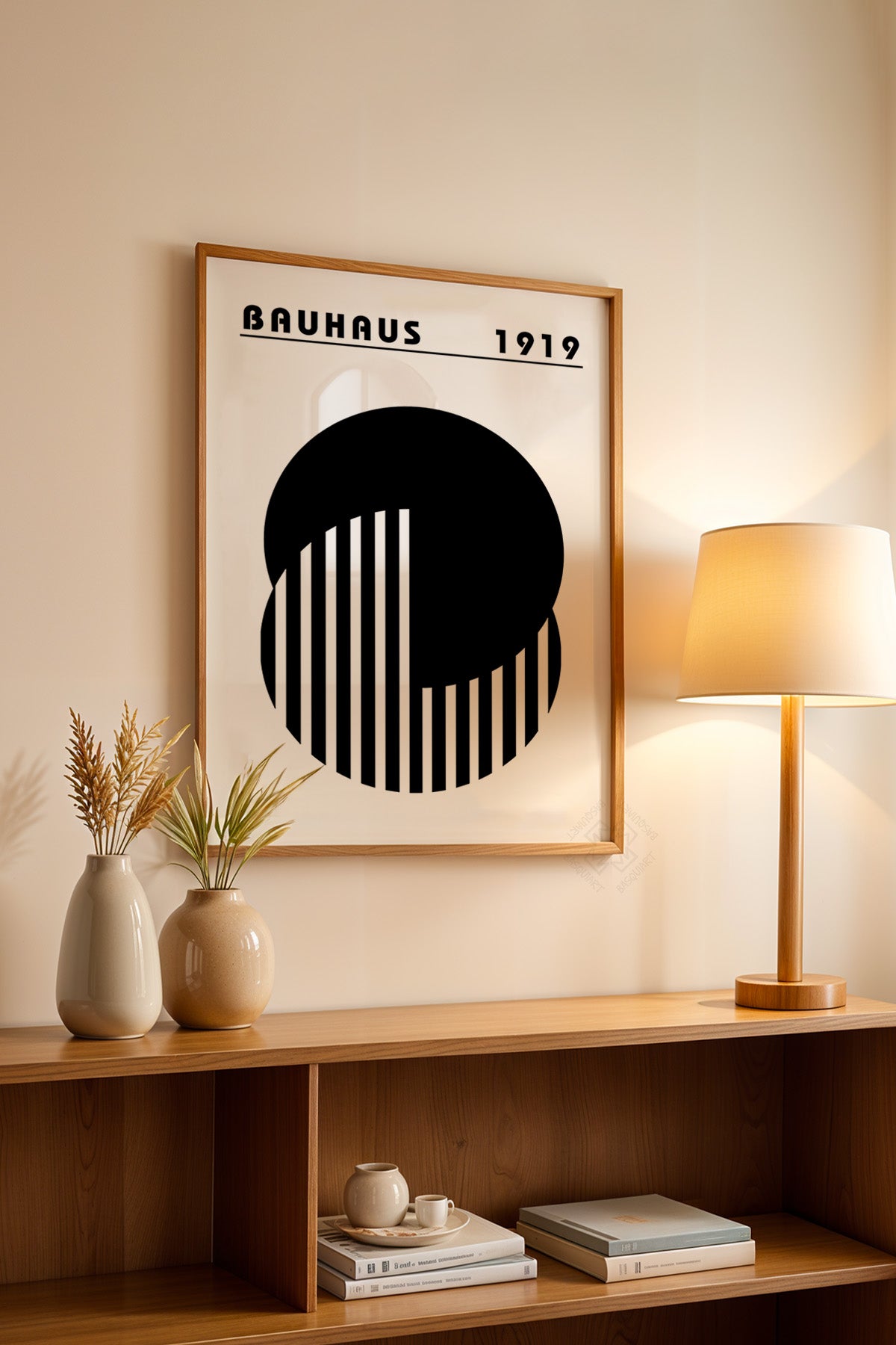Bauhaus Serisi Ahşap Çerçeveli Poster, Tablo No:50
