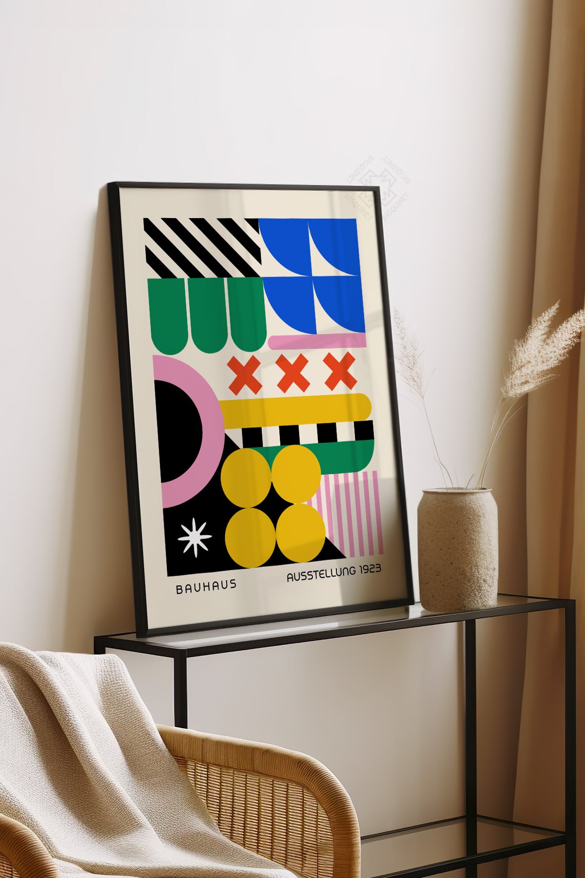 Bauhaus Serisi Siyah Çerçeveli Poster, Tablo No:96