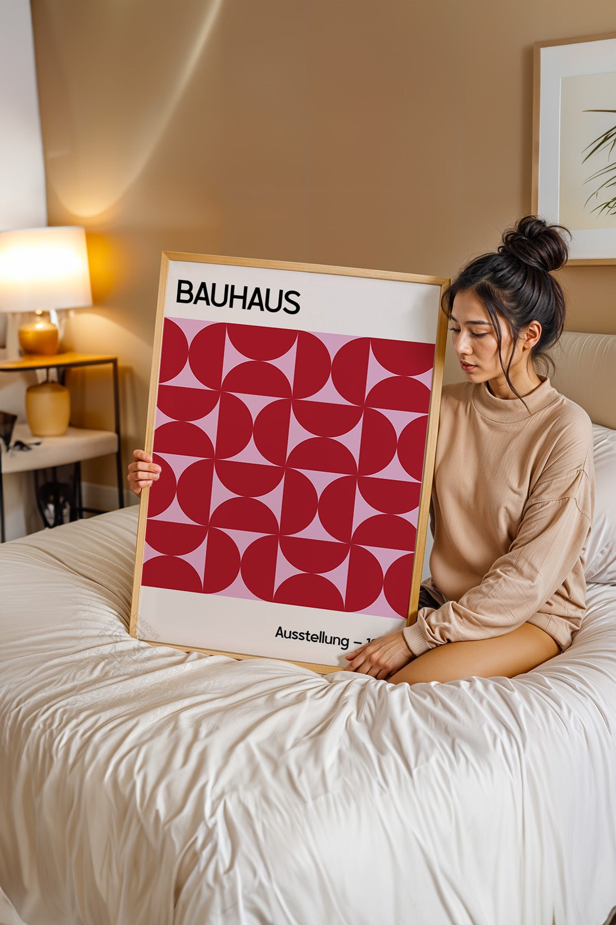 Bauhaus Serisi Ahşap Çerçeveli Poster, Tablo No:123