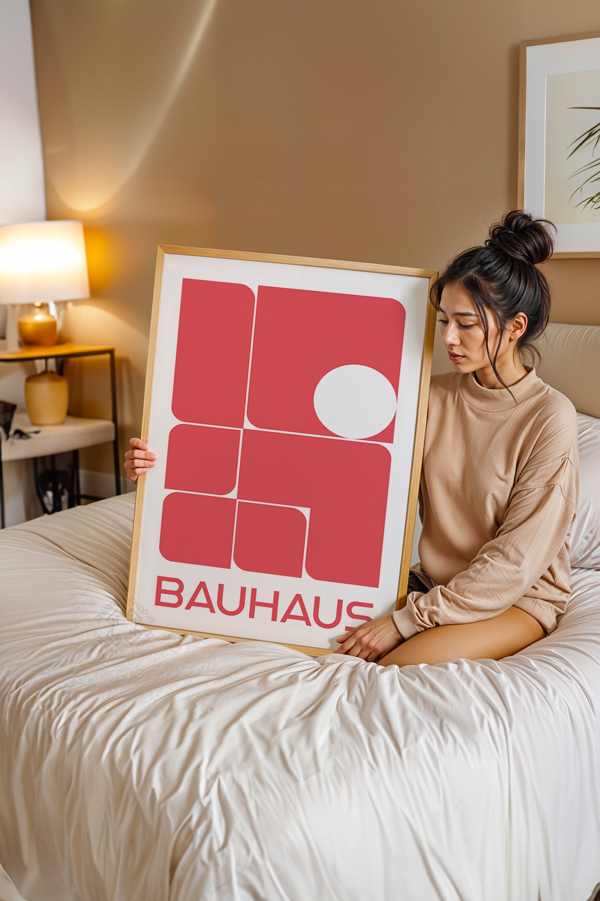 Bauhaus Serisi Ahşap Çerçeveli Poster, Tablo No:84