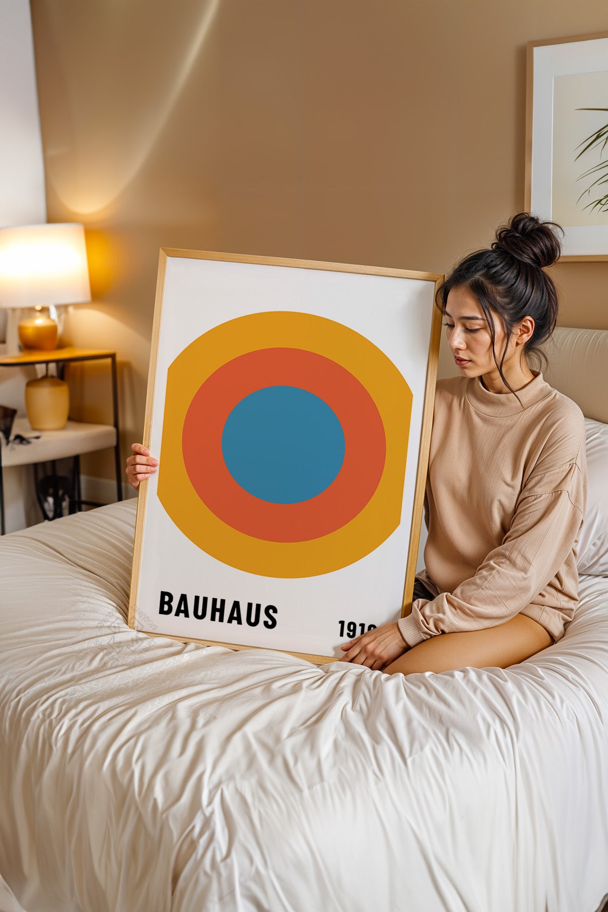 Bauhaus Serisi Ahşap Çerçeveli Poster, Tablo No:94