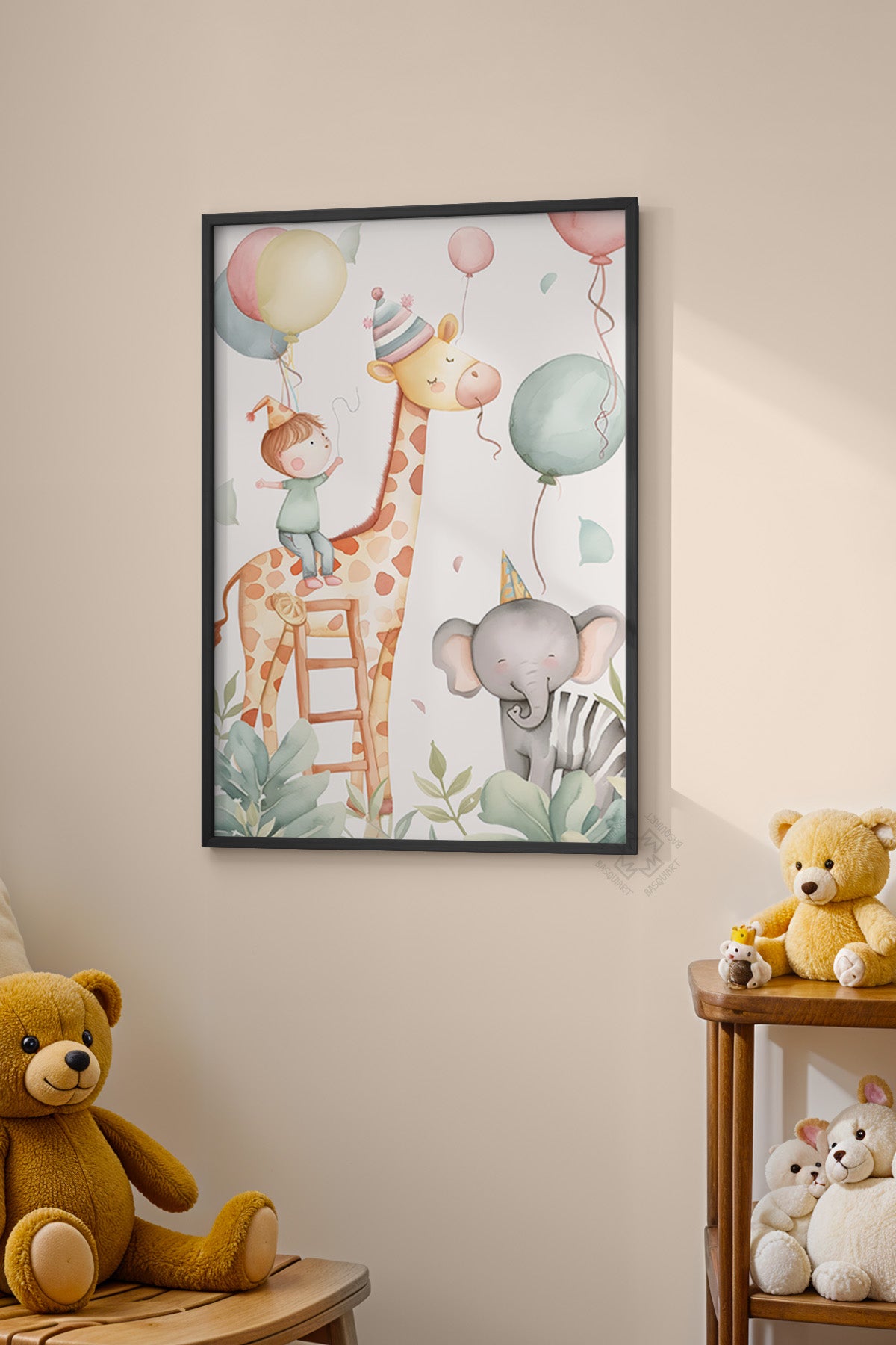 Çocuk Odası, Bebek Odası Siyah Çerçeveli Poster, Tablo No:77