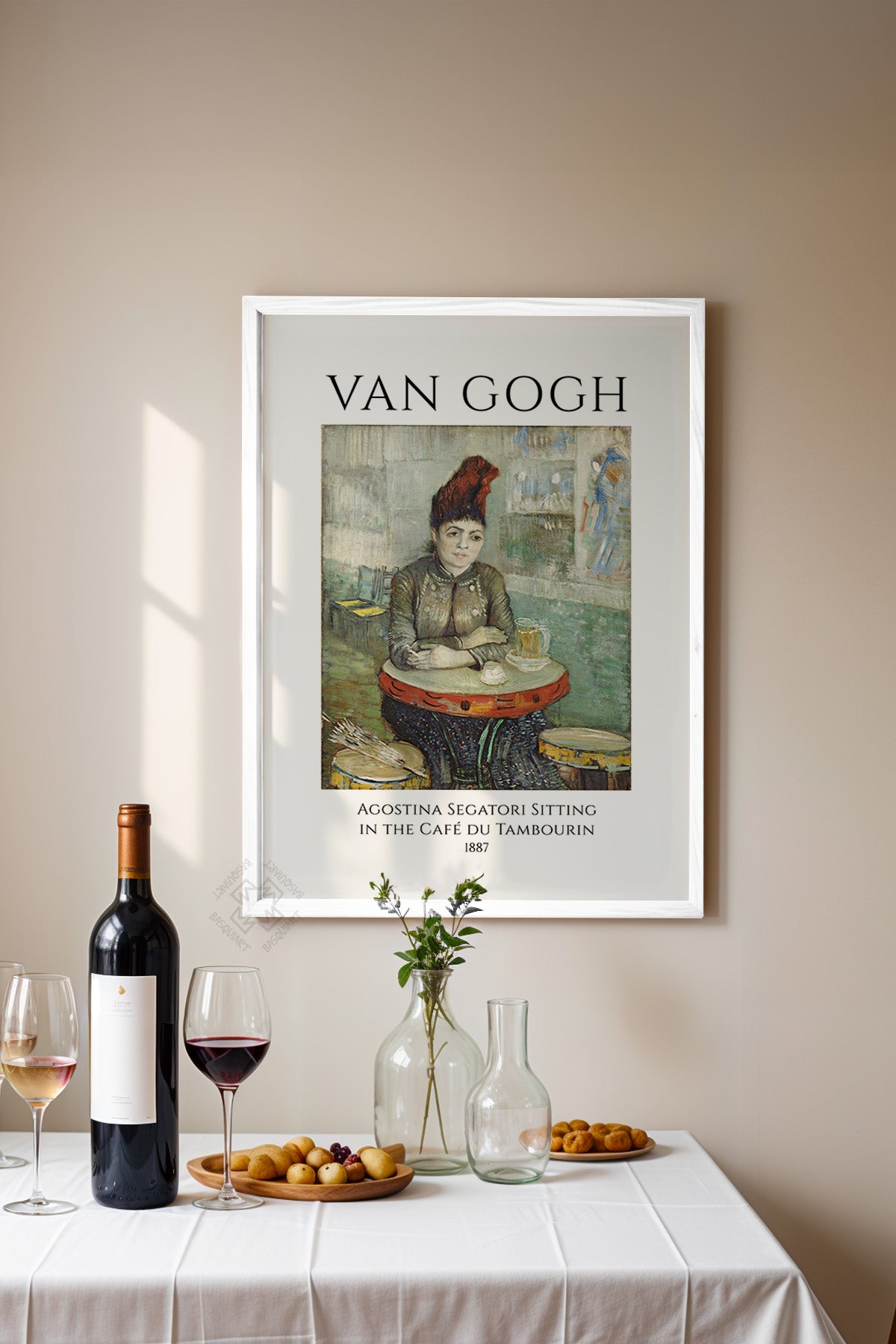 Vincent Van Gogh Serisi Beyaz Çerçeveli Poster, Tablo Duvar Dekoru No:23