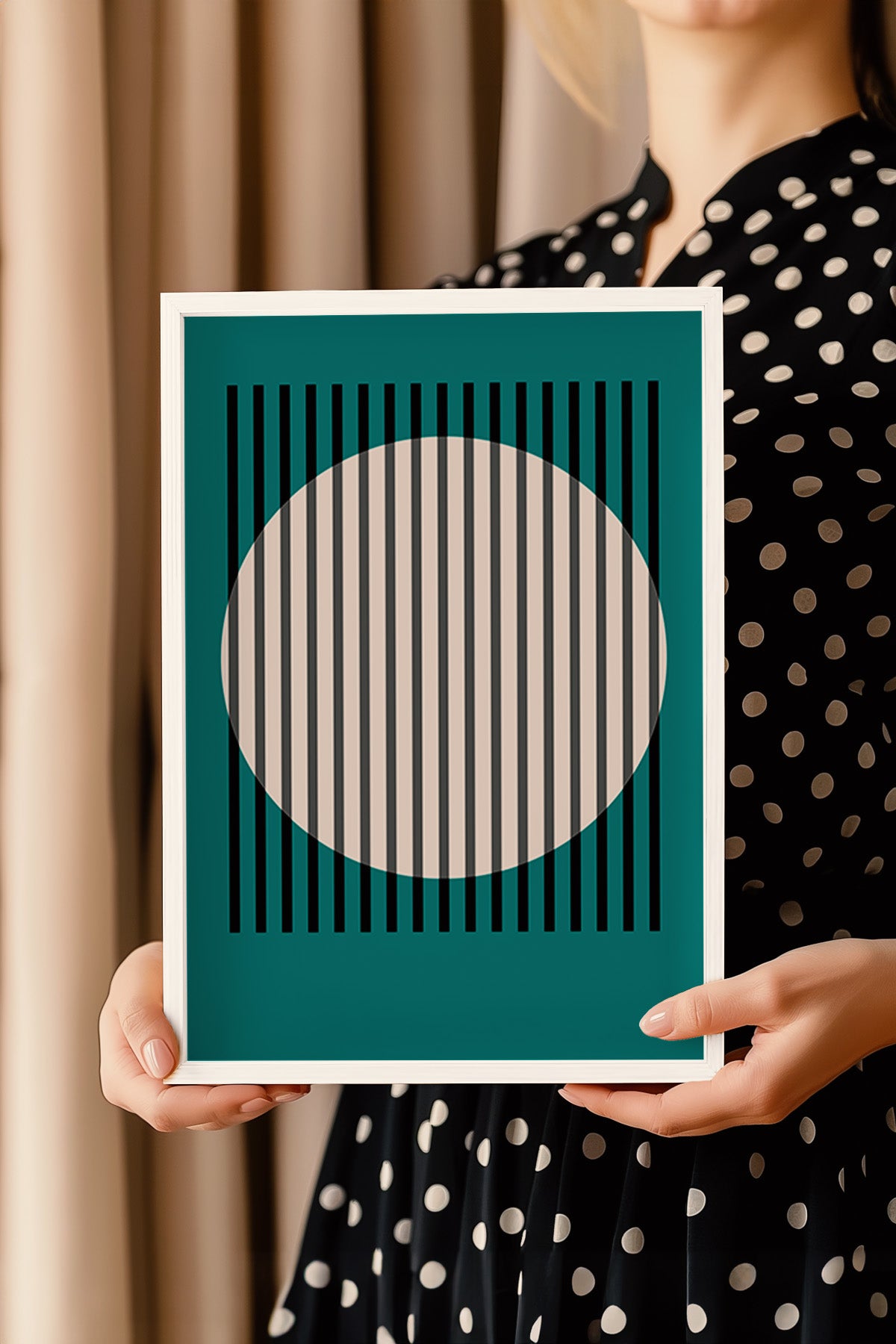 Bauhaus Serisi Beyaz Çerçeveli Poster, Tablo No:79