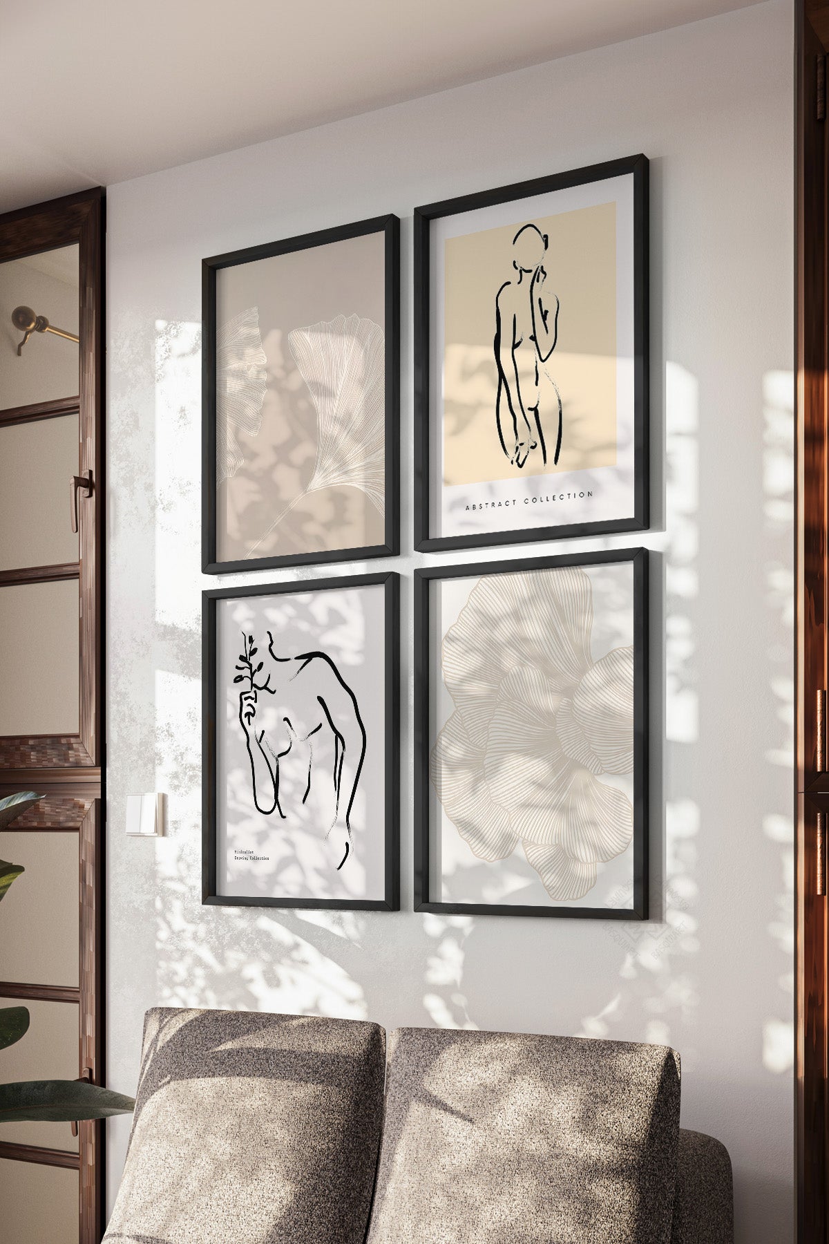 Bohemian 4'lü Siyah Çerçeveli Poster, Tablo Seti No:19