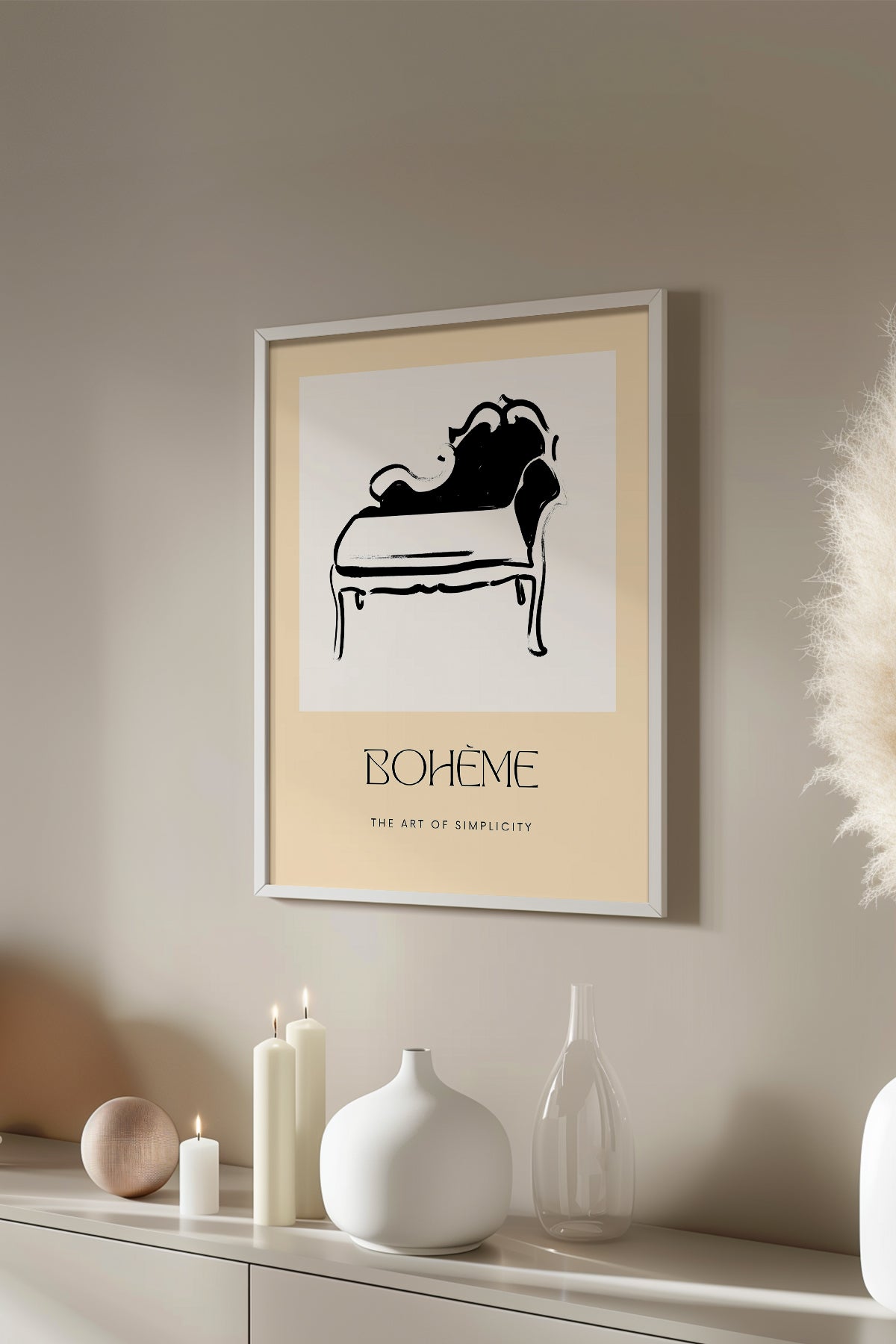 Bohemian Serisi Beyaz Çerçeveli Poster, Tablo No:77