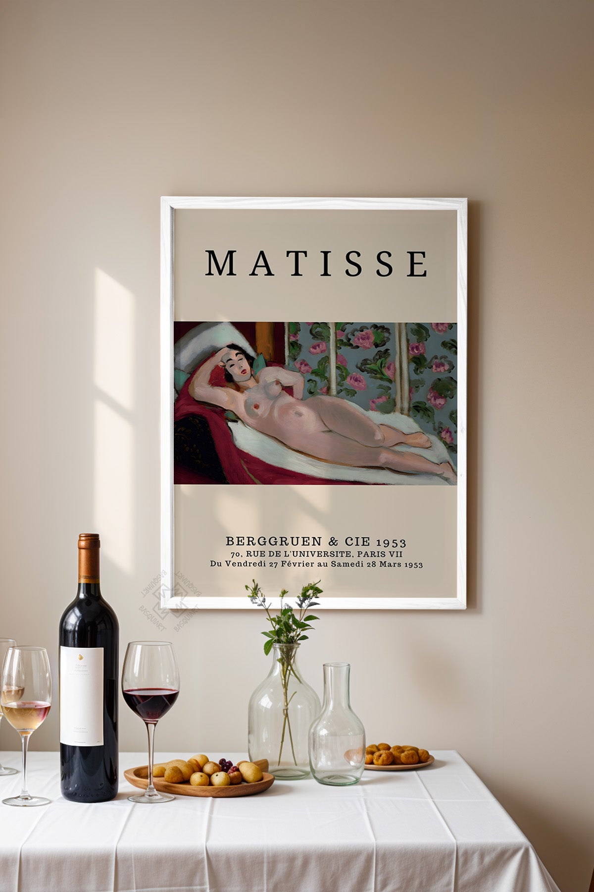 Henri Matisse Serisi Beyaz Çerçeveli Poster, Tablo Duvar Dekoru No:5