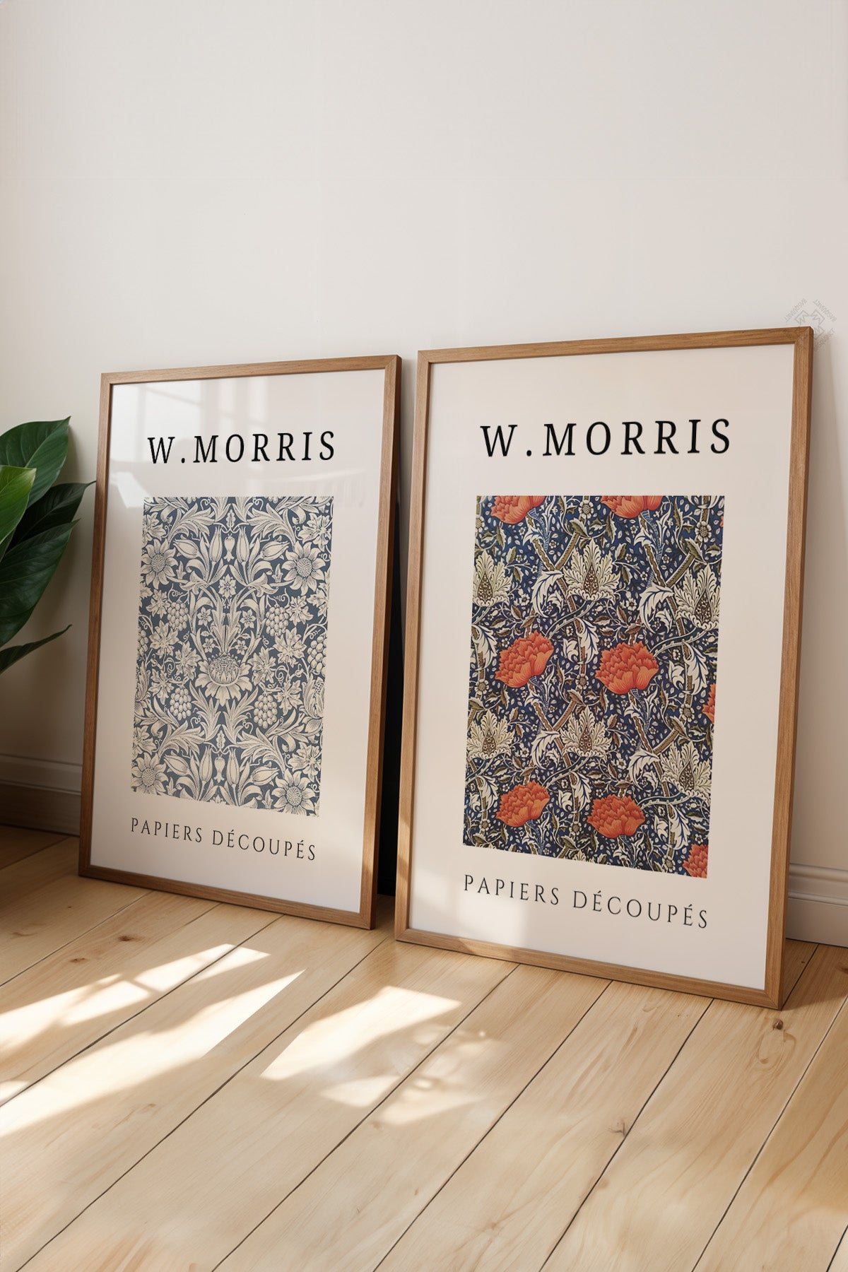 W Morris 2'li Ahşap Çerçeveli Poster, Tablo Seti No:15