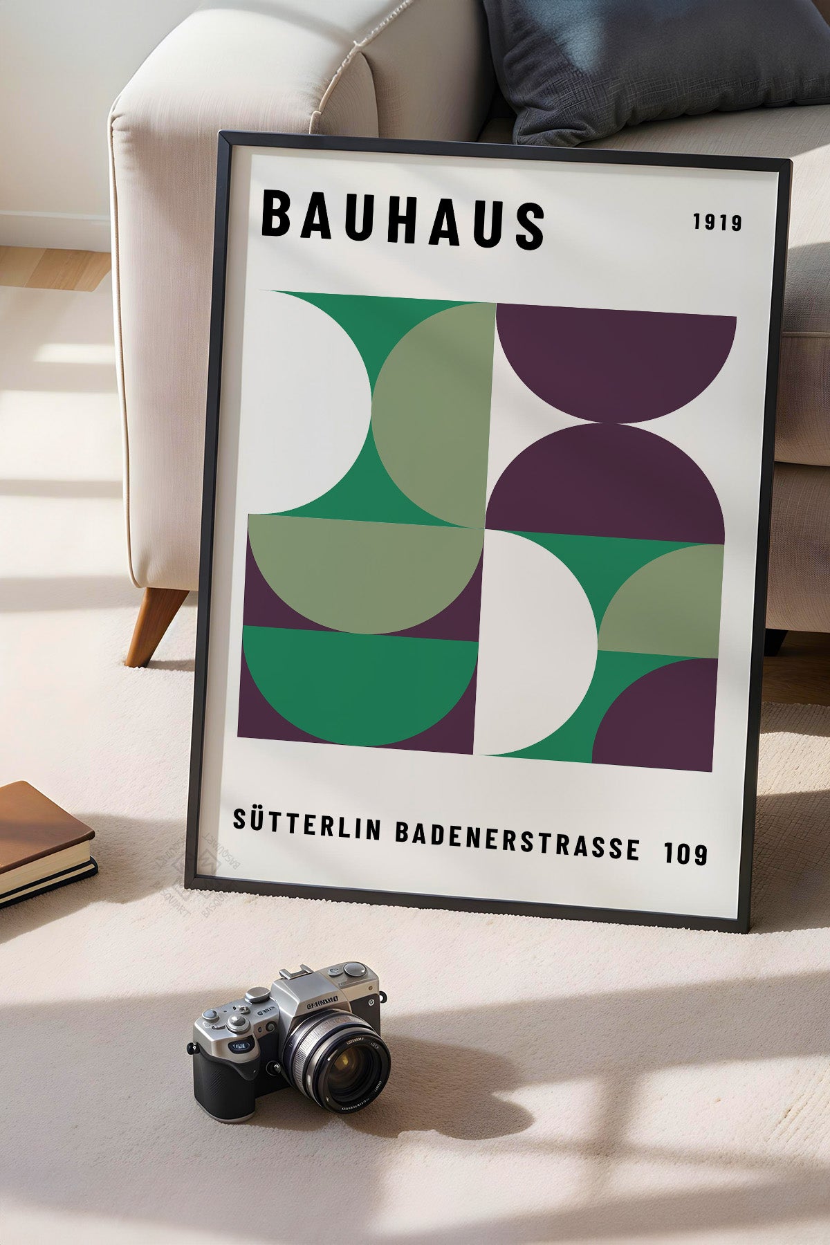 Bauhaus Serisi Siyah Çerçeveli Poster, Tablo No:92