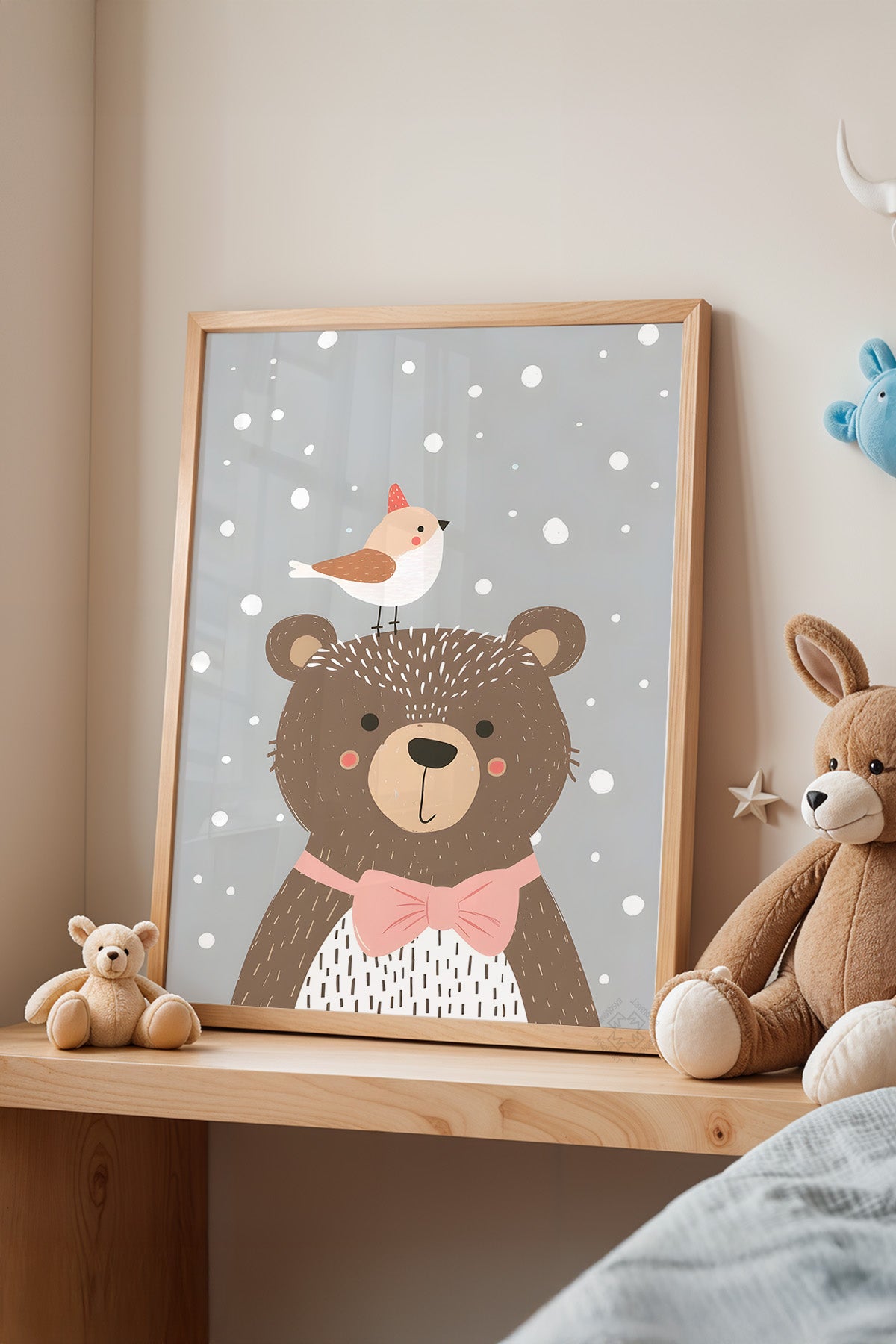 Çocuk Odası, Bebek Odası Ahşap Çerçeveli Poster, Tablo No:72