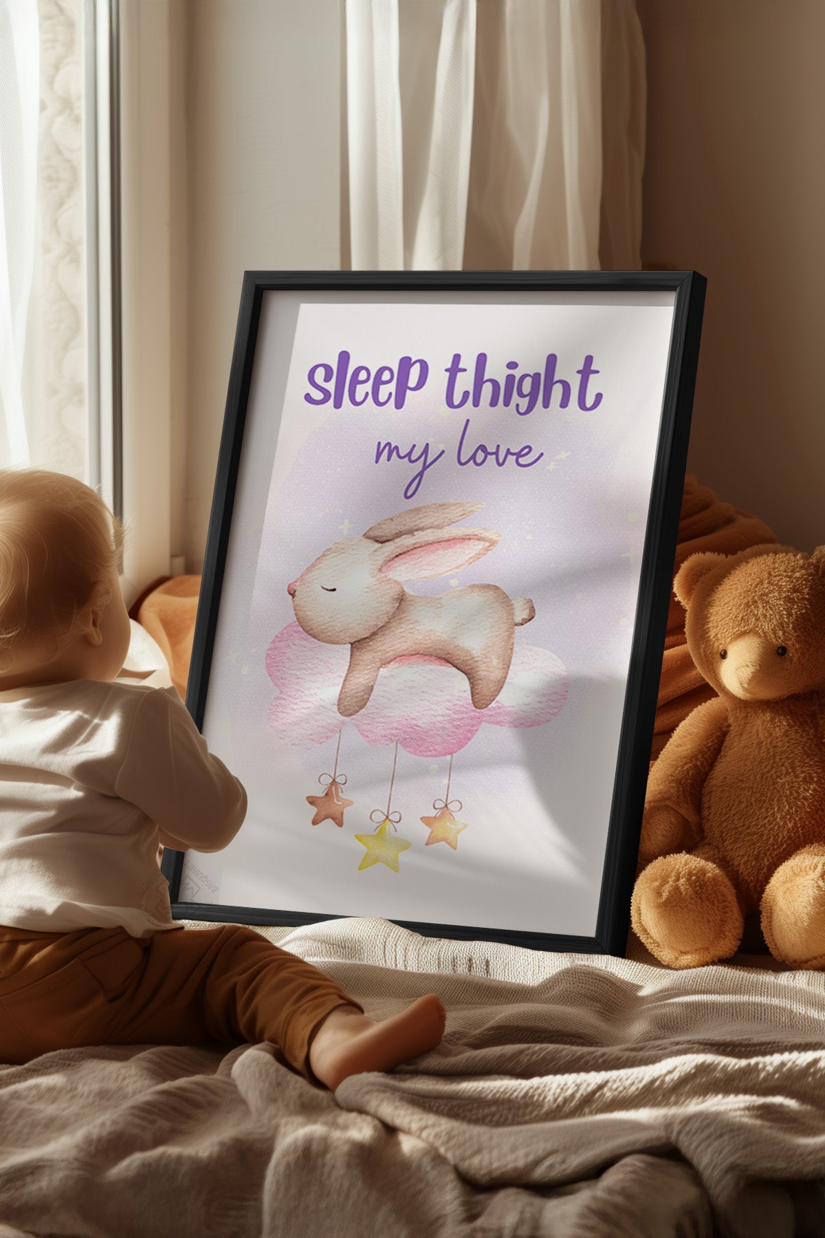 Çocuk Odası, Bebek Odası Siyah Çerçeveli Poster, Tablo No:28