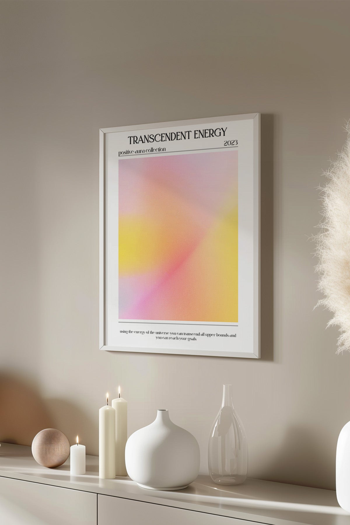 Aura Serisi Beyaz Çerçeveli Poster, Tablo No:56