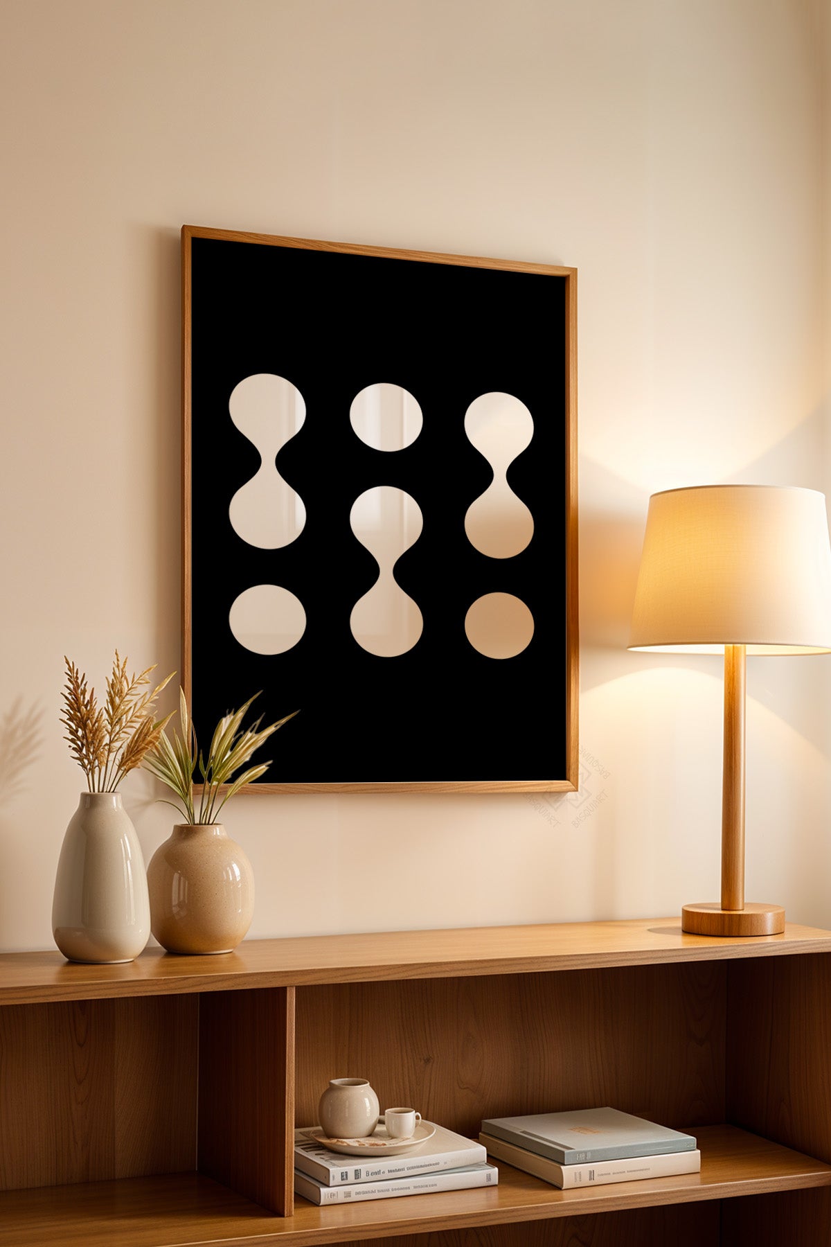 Bauhaus Serisi Ahşap Çerçeveli Poster, Tablo No:42