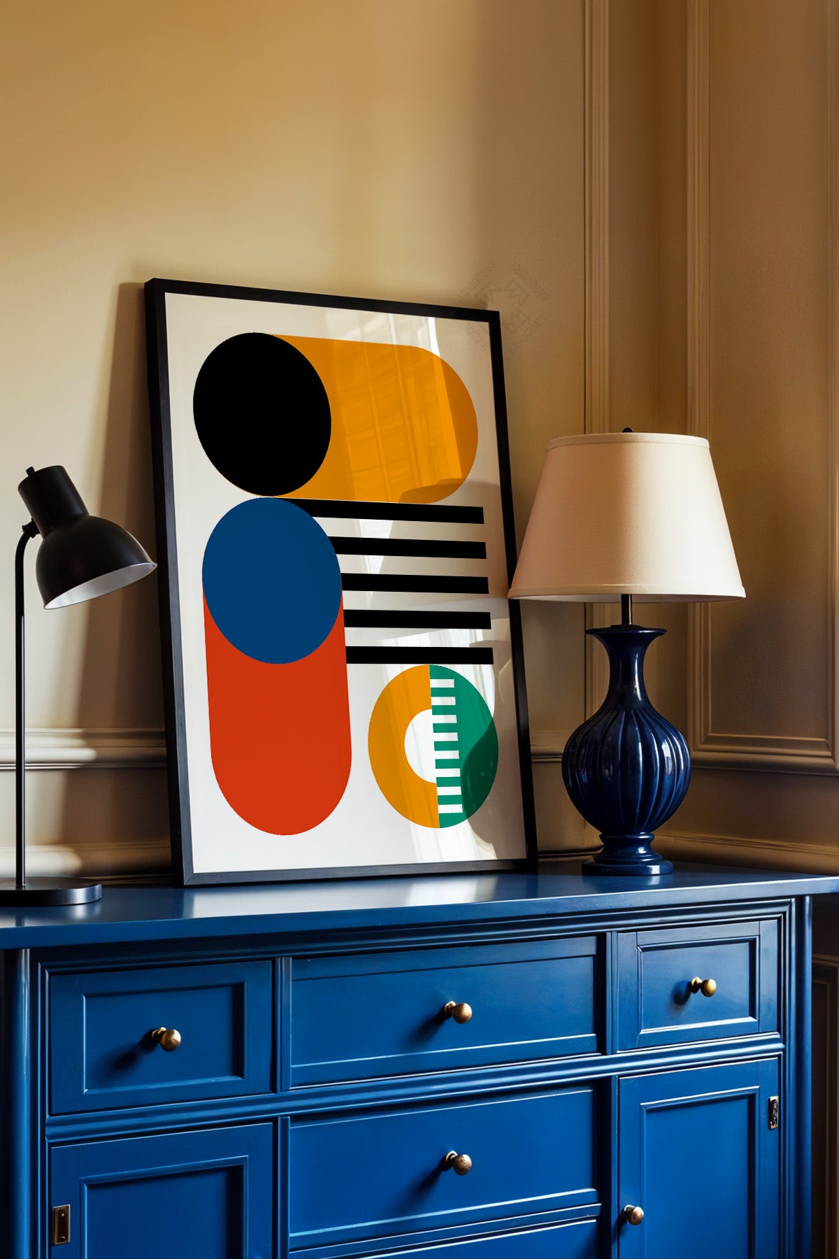 Bauhaus Serisi Siyah Çerçeveli Poster, Tablo No:4