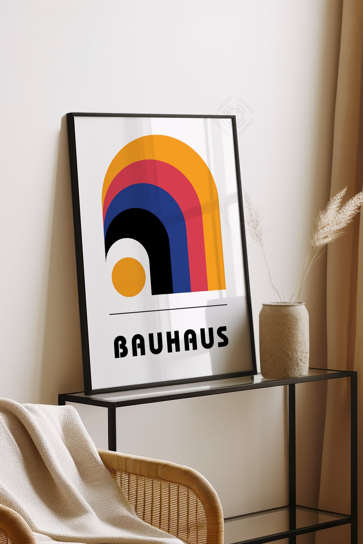 Bauhaus Serisi Siyah Çerçeveli Poster, Tablo No:111