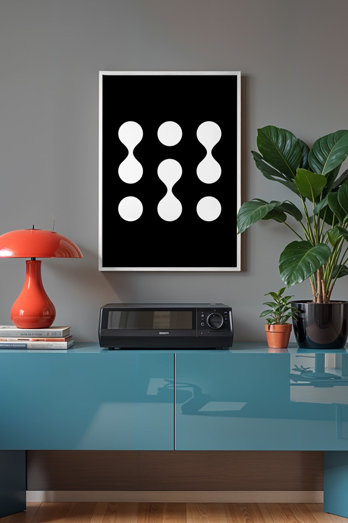 Bauhaus Serisi Beyaz Çerçeveli Poster, Tablo No:42