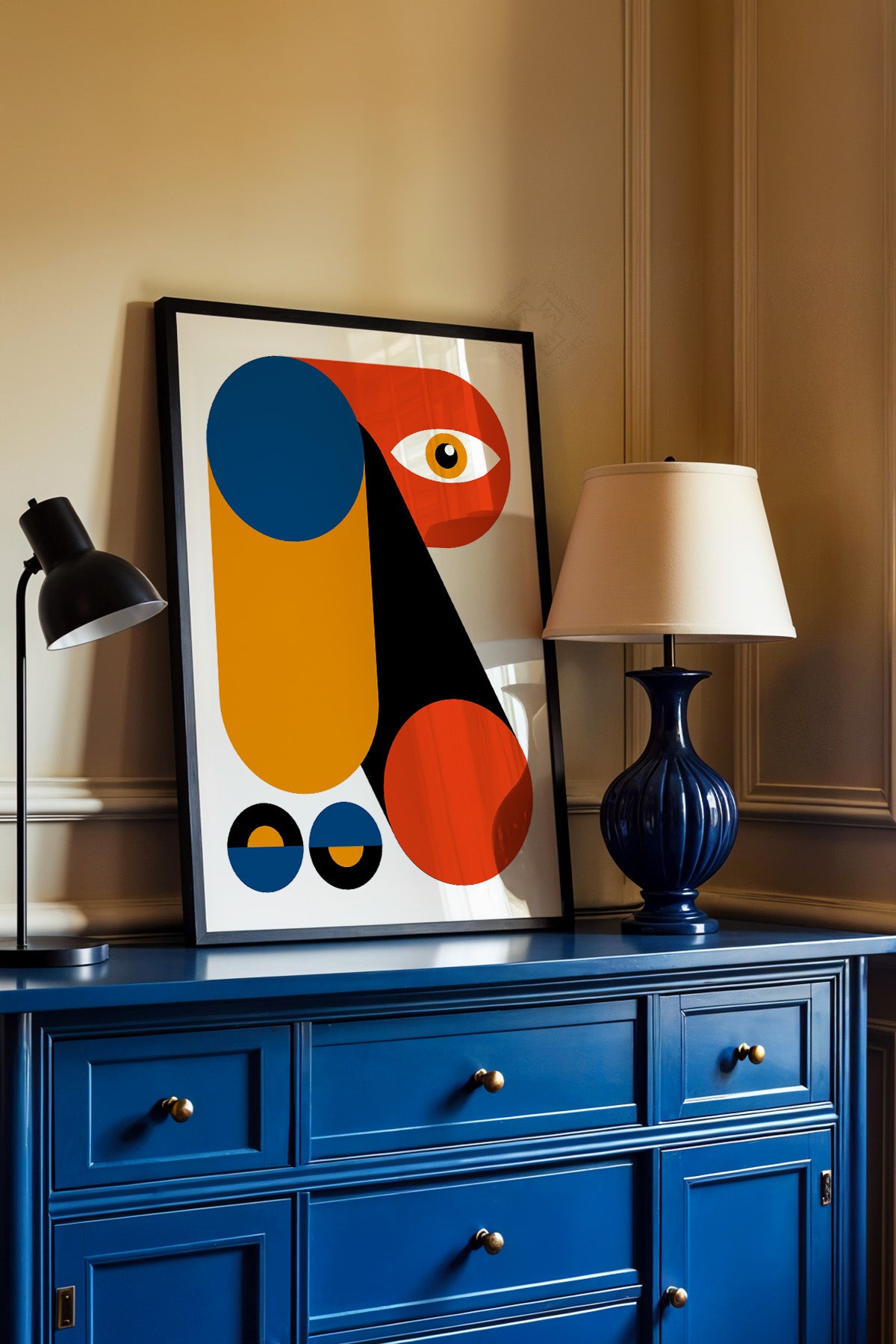 Bauhaus Serisi Siyah Çerçeveli Poster, Tablo No:5