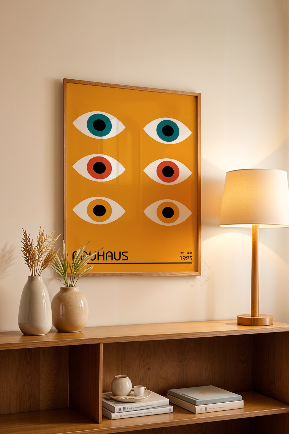 Bauhaus Serisi Ahşap Çerçeveli Poster, Tablo No:25