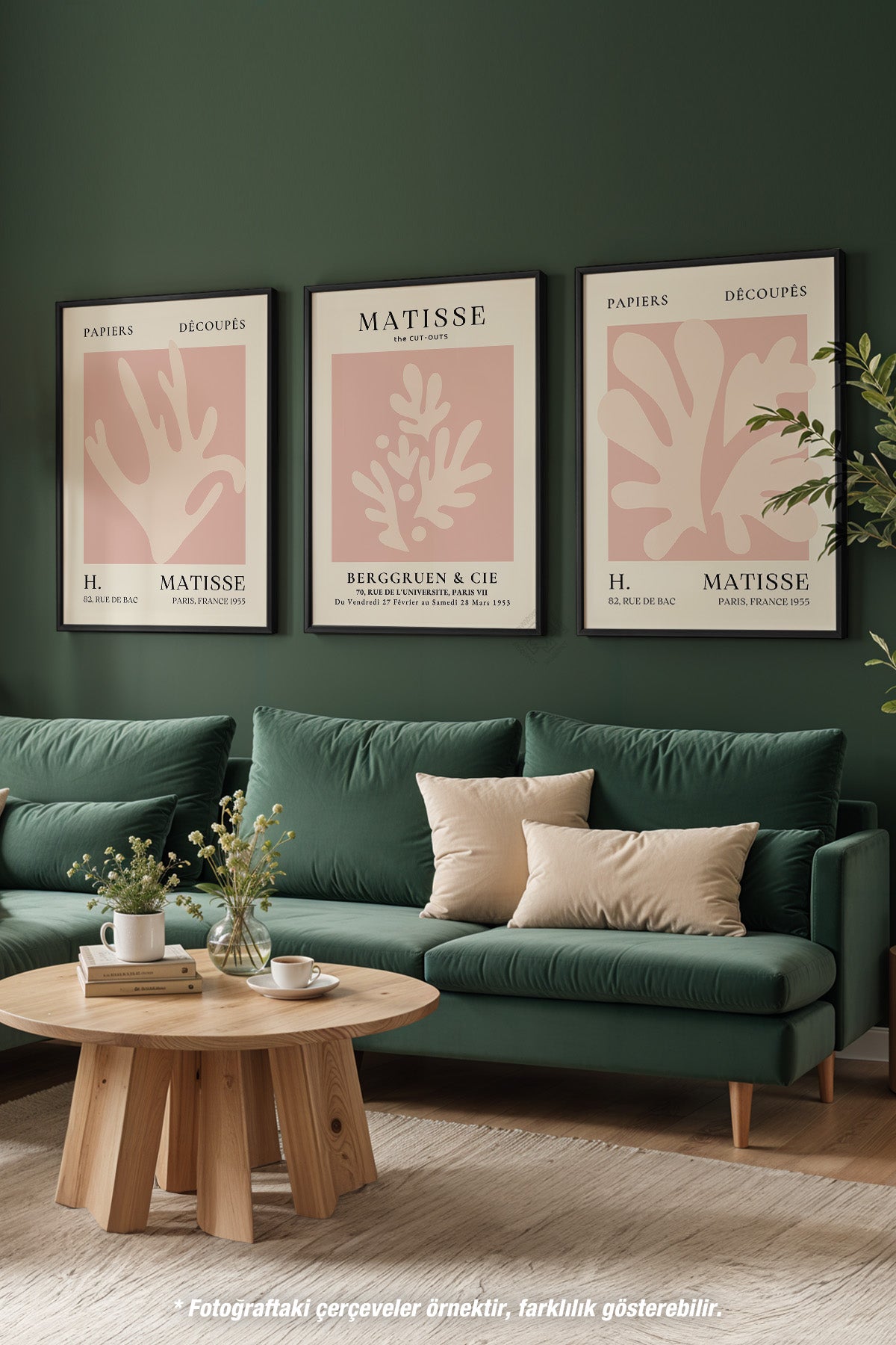 Matisse Minimal 3'lü Siyah Çerçeveli Poster, Tablo Seti No:21