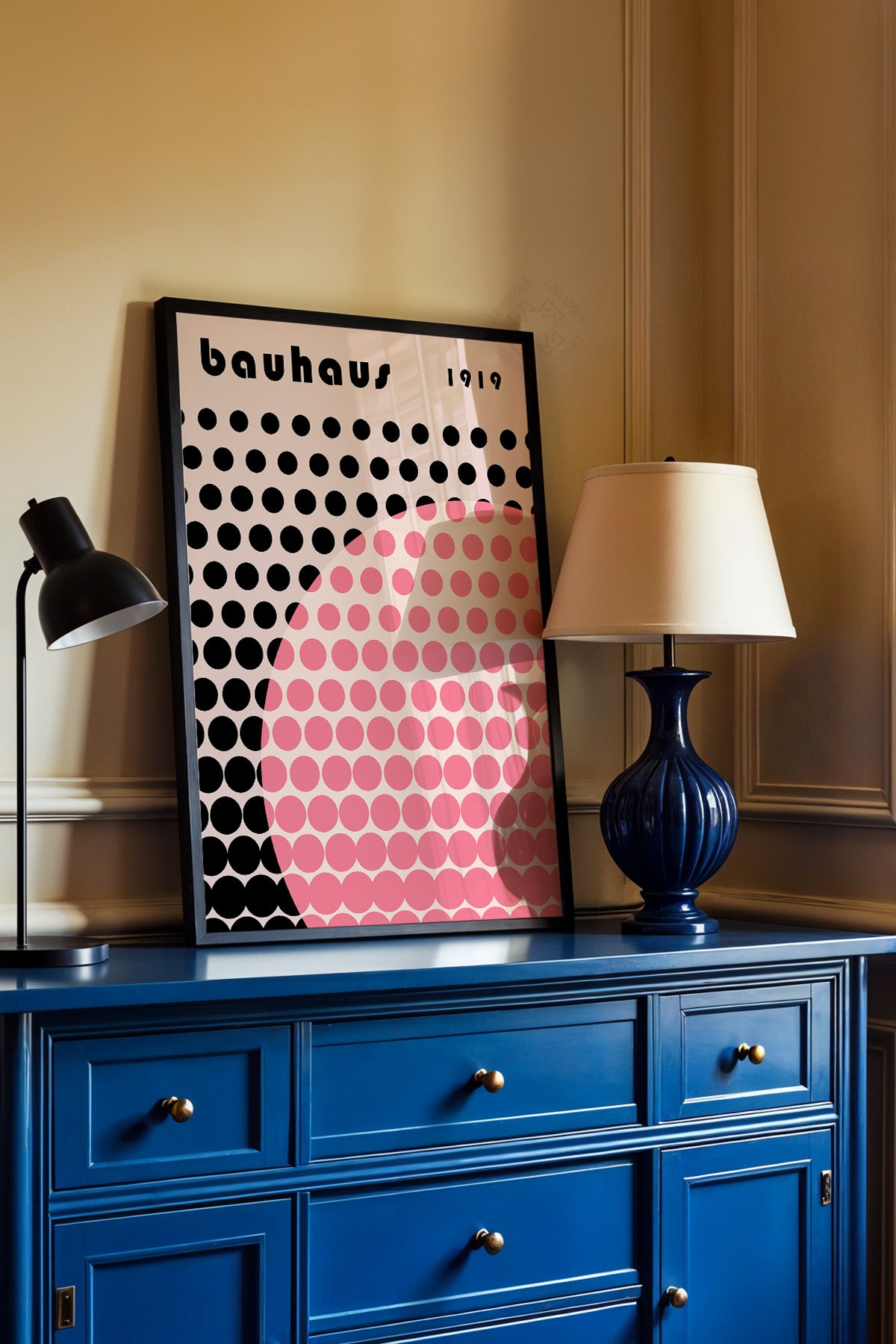 Bauhaus Serisi Siyah Çerçeveli Poster, Tablo No:72