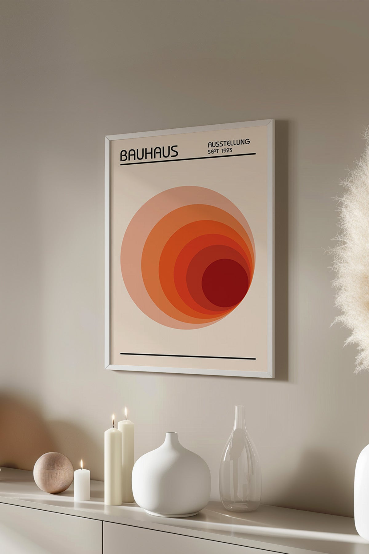 Bauhaus Serisi Beyaz Çerçeveli Poster, Tablo No:26
