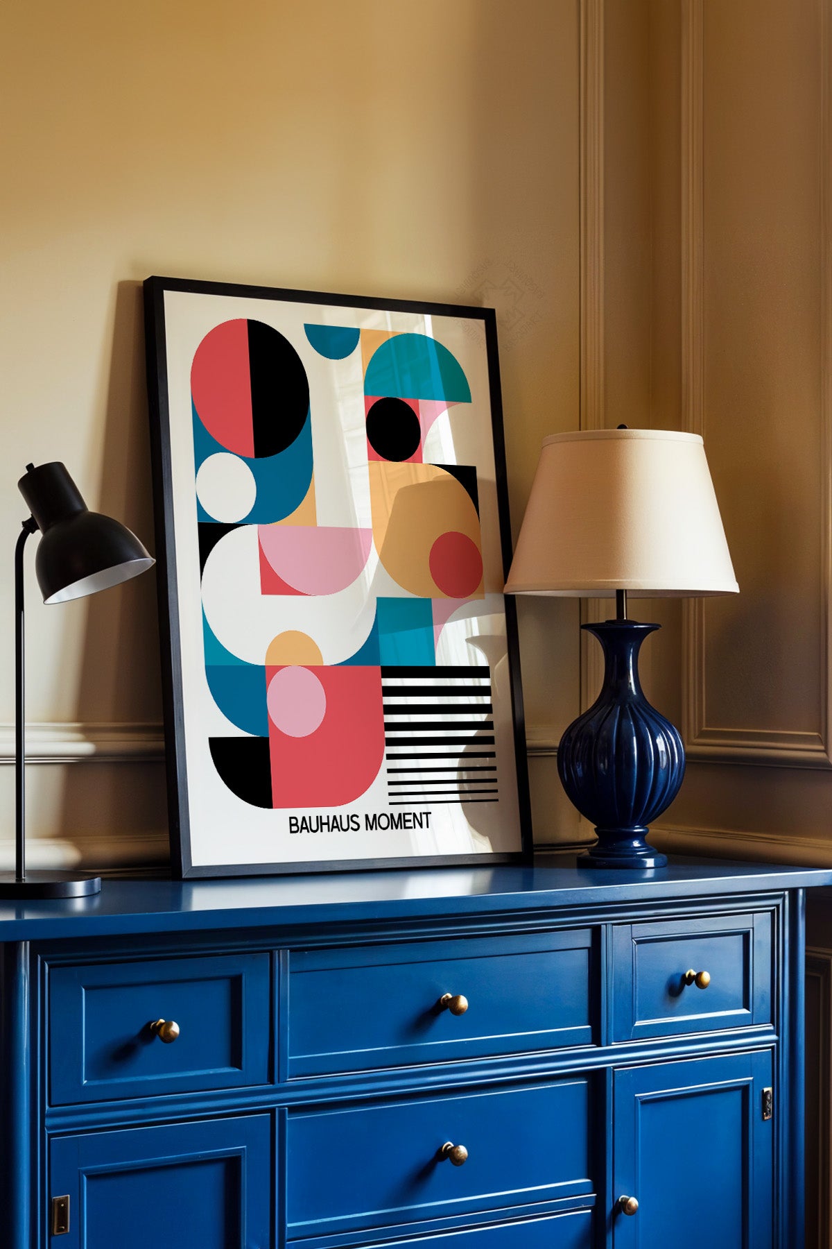 Bauhaus Serisi Siyah Çerçeveli Poster, Tablo No:119