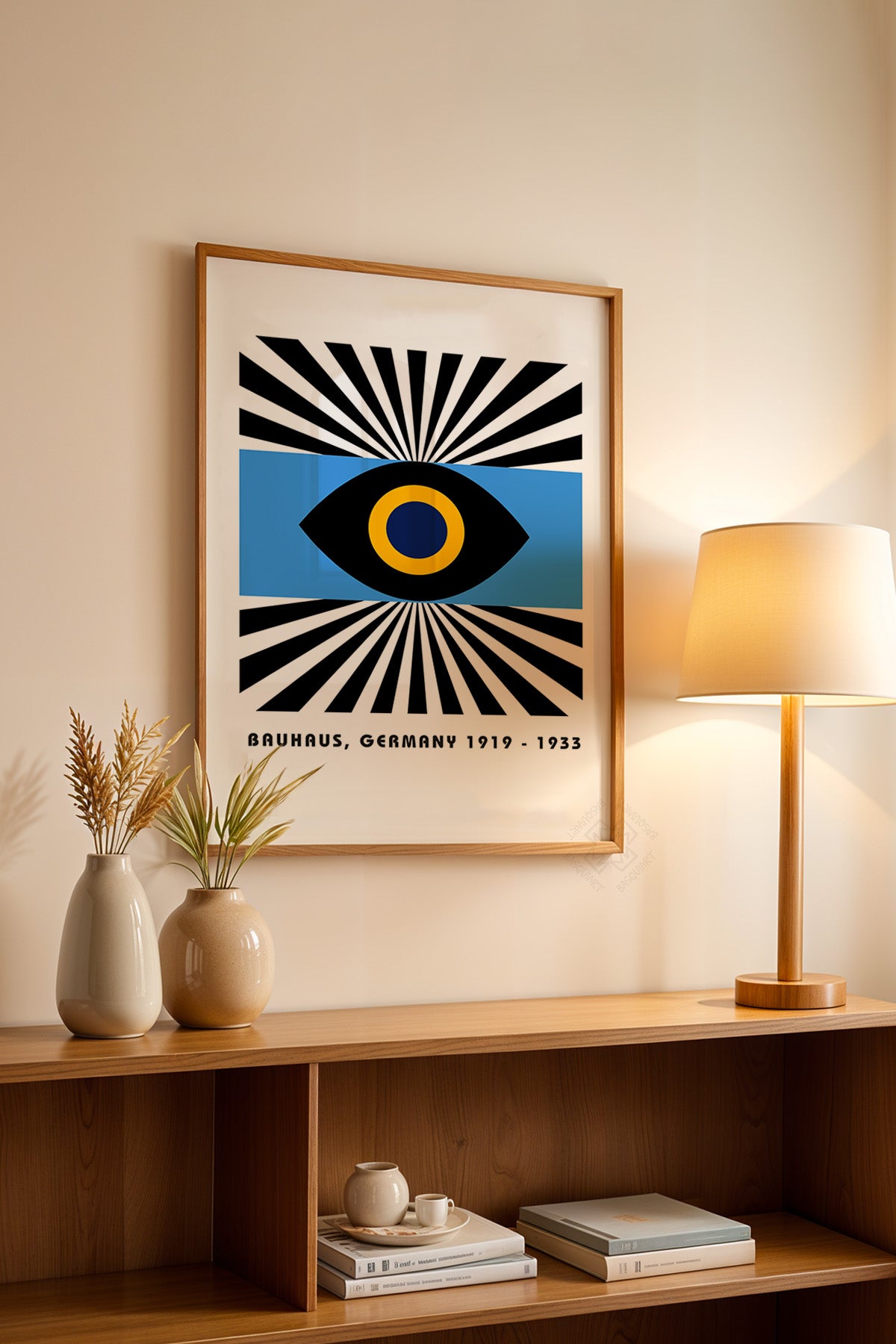 Bauhaus Serisi Ahşap Çerçeveli Poster, Tablo No:114