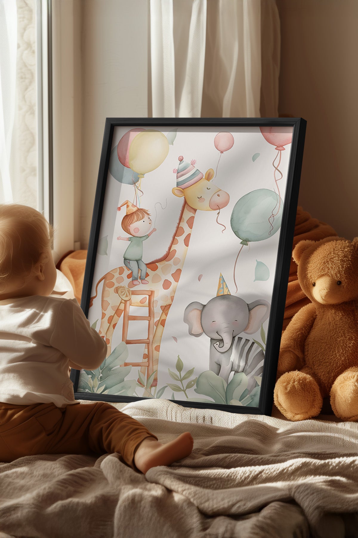 Çocuk Odası, Bebek Odası Siyah Çerçeveli Poster, Tablo No:77
