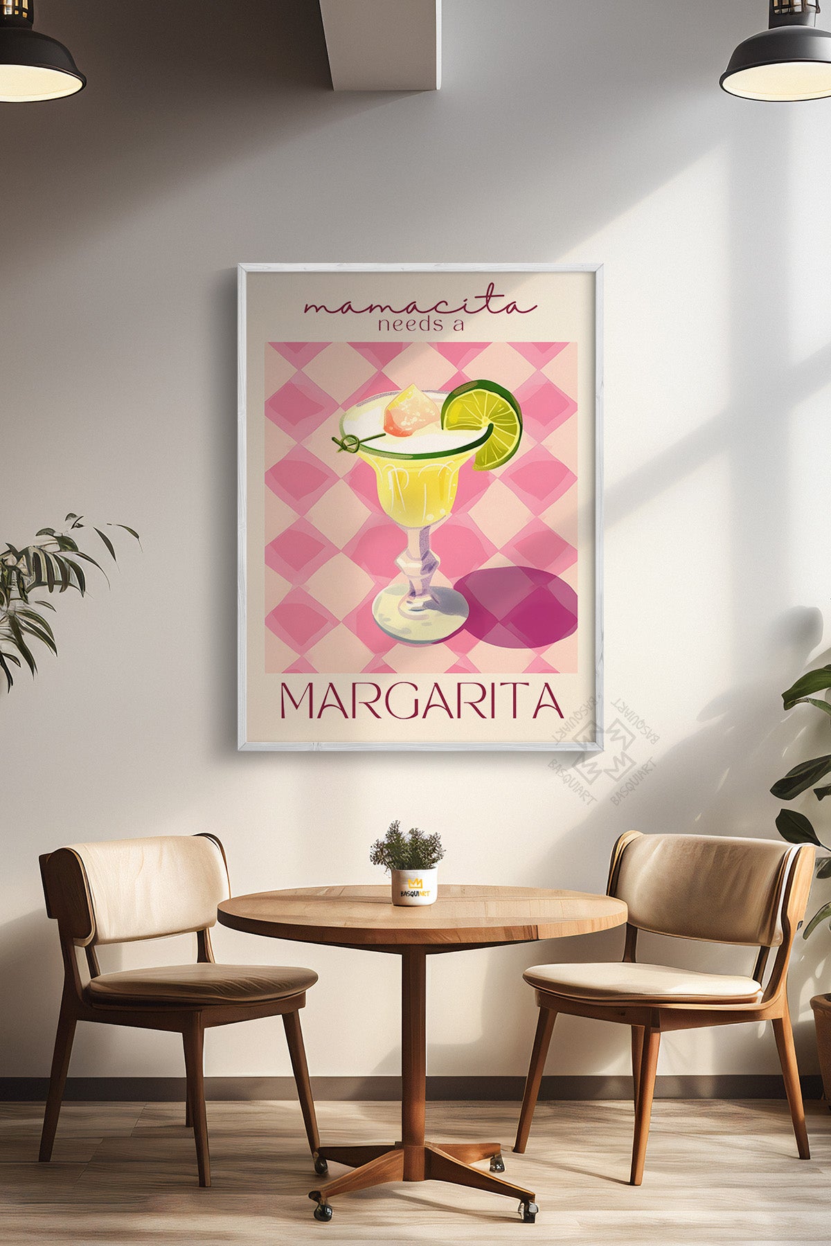 Kokteyl Serisi Beyaz Çerçeveli Poster, Tablo, Cafe, Restoran, Mutfak Duvar Dekoru No:48