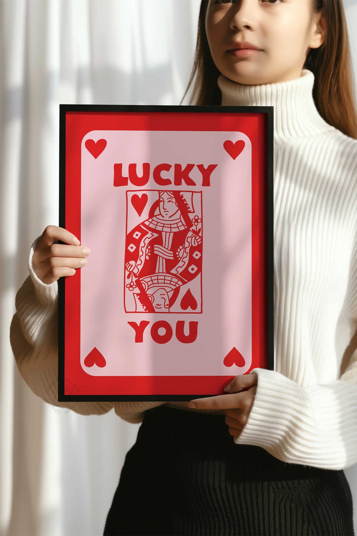 Lucky You Serisi Siyah Çerçeveli Poster, Tablo Duvar Dekoru No:78