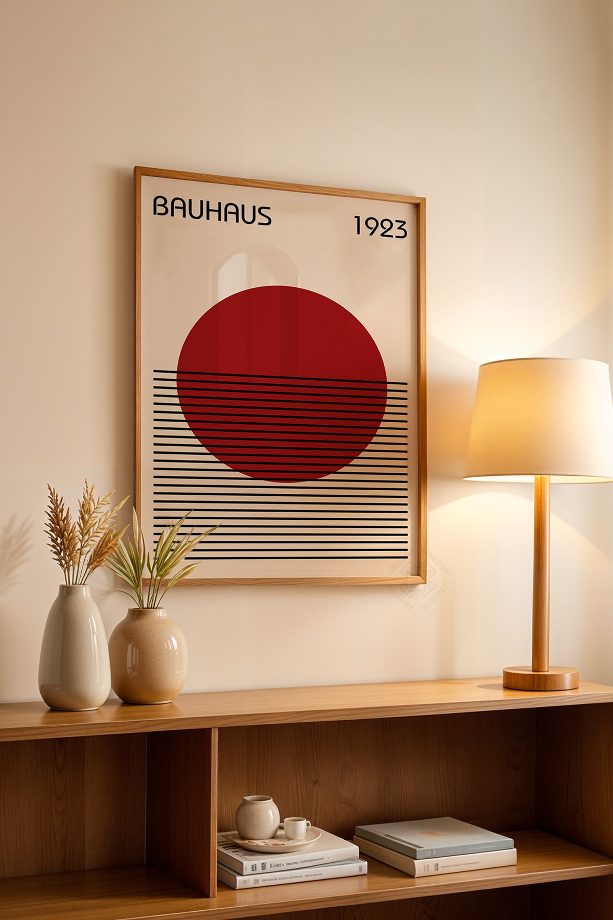 Bauhaus Serisi Ahşap Çerçeveli Poster, Tablo No:29
