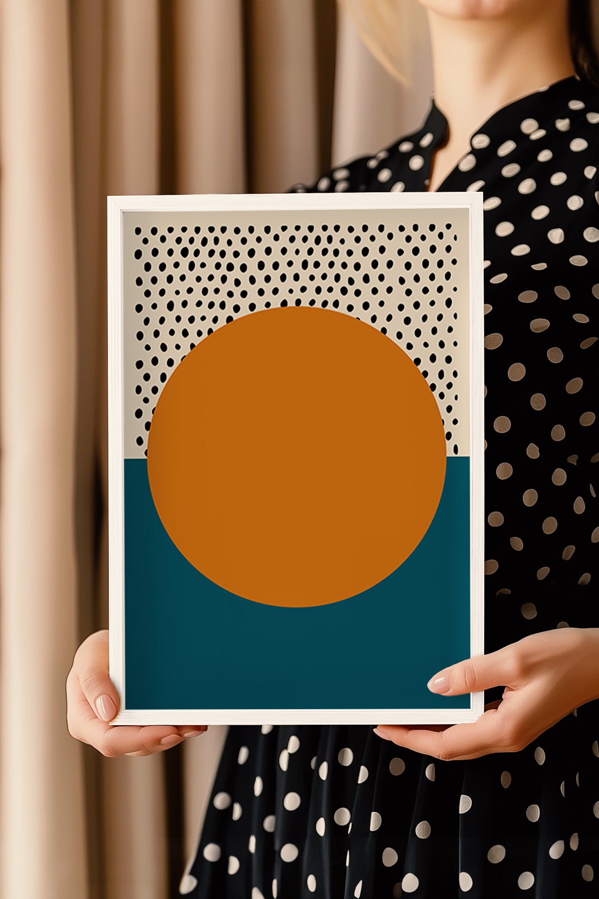 Bauhaus Serisi Beyaz Çerçeveli Poster, Tablo No:78