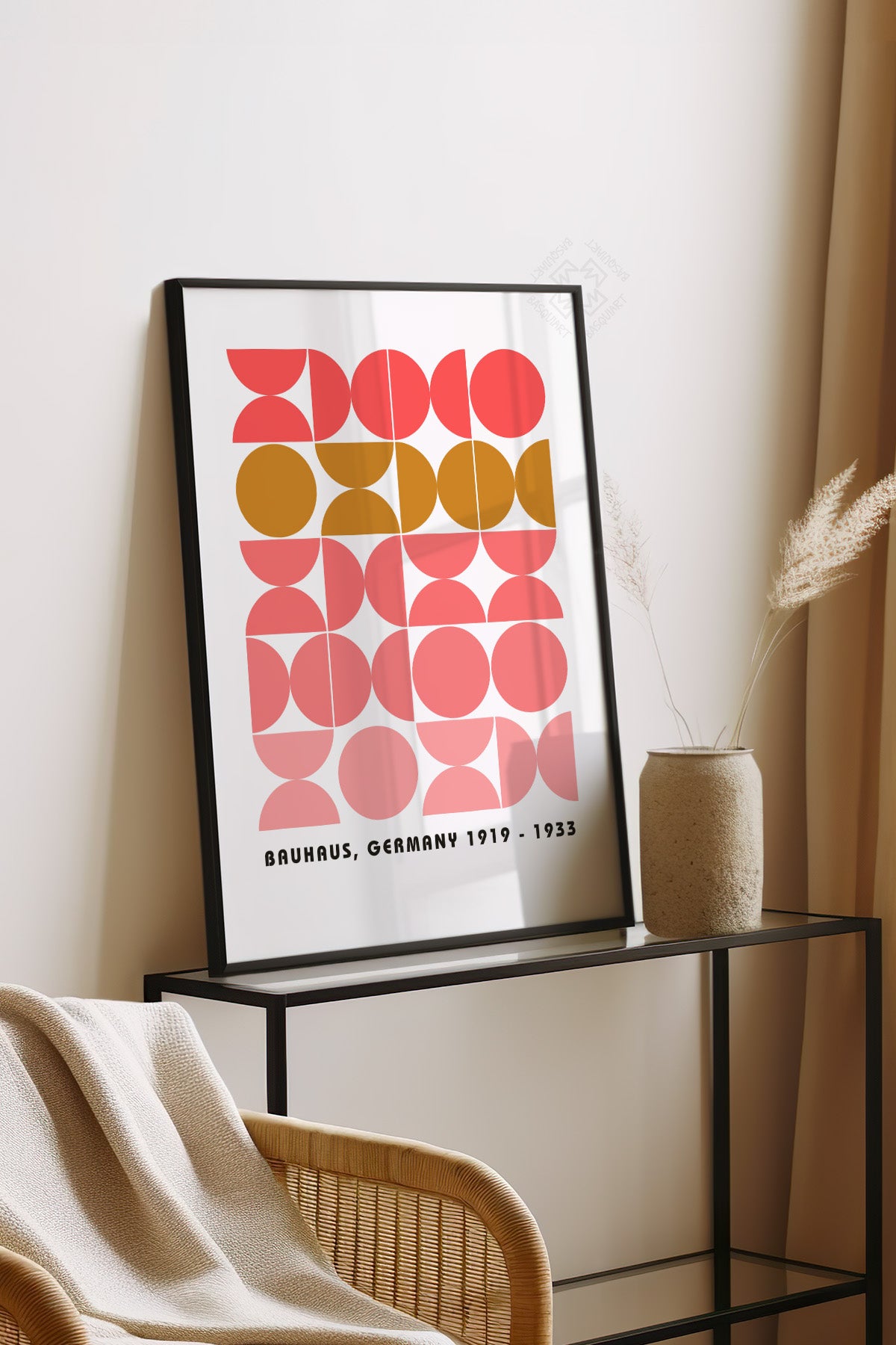Bauhaus Serisi Siyah Çerçeveli Poster, Tablo No:115